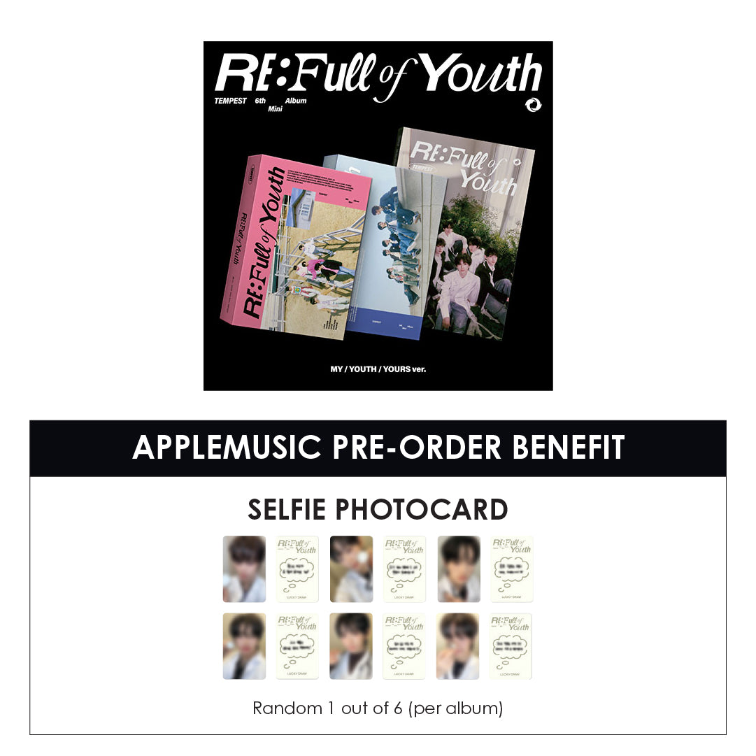TEMPEST 6TH MINI ALBUM - RE: FULL OF YOUTH + APPLEMUSIC PHOTOCARD