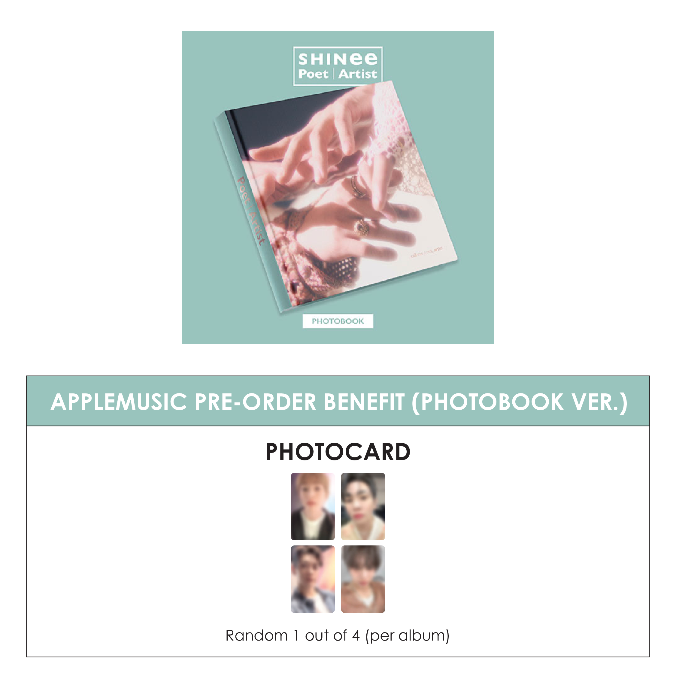 SHINEE SINGLE ALBUM - POET | ARTIST (PHOTOBOOK VER.) + APPLEMUSIC PHOTOCARD
