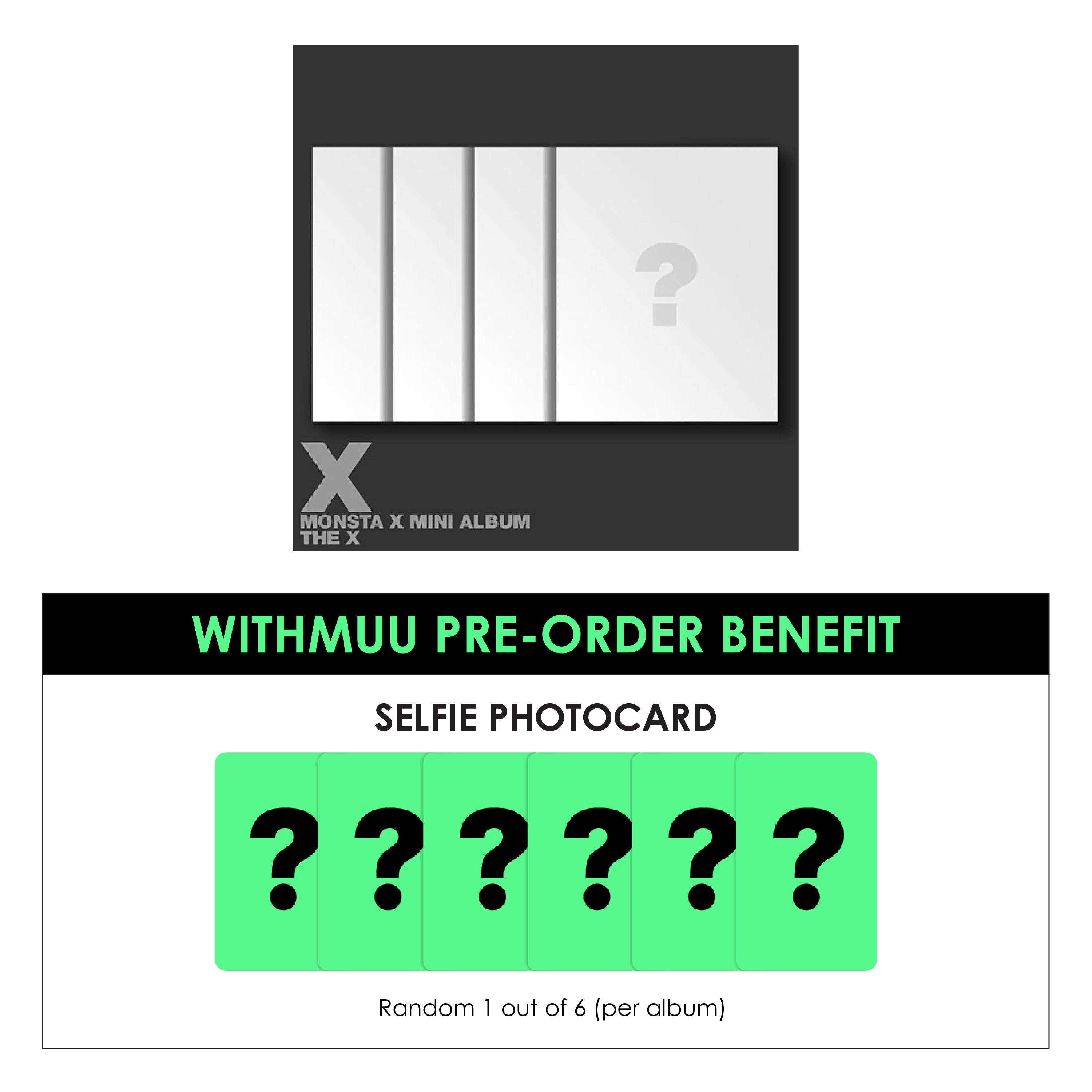 MONSTA X MINI ALBUM - THE X + WITHMUU PHOTOCARD (PRE-ORDER)