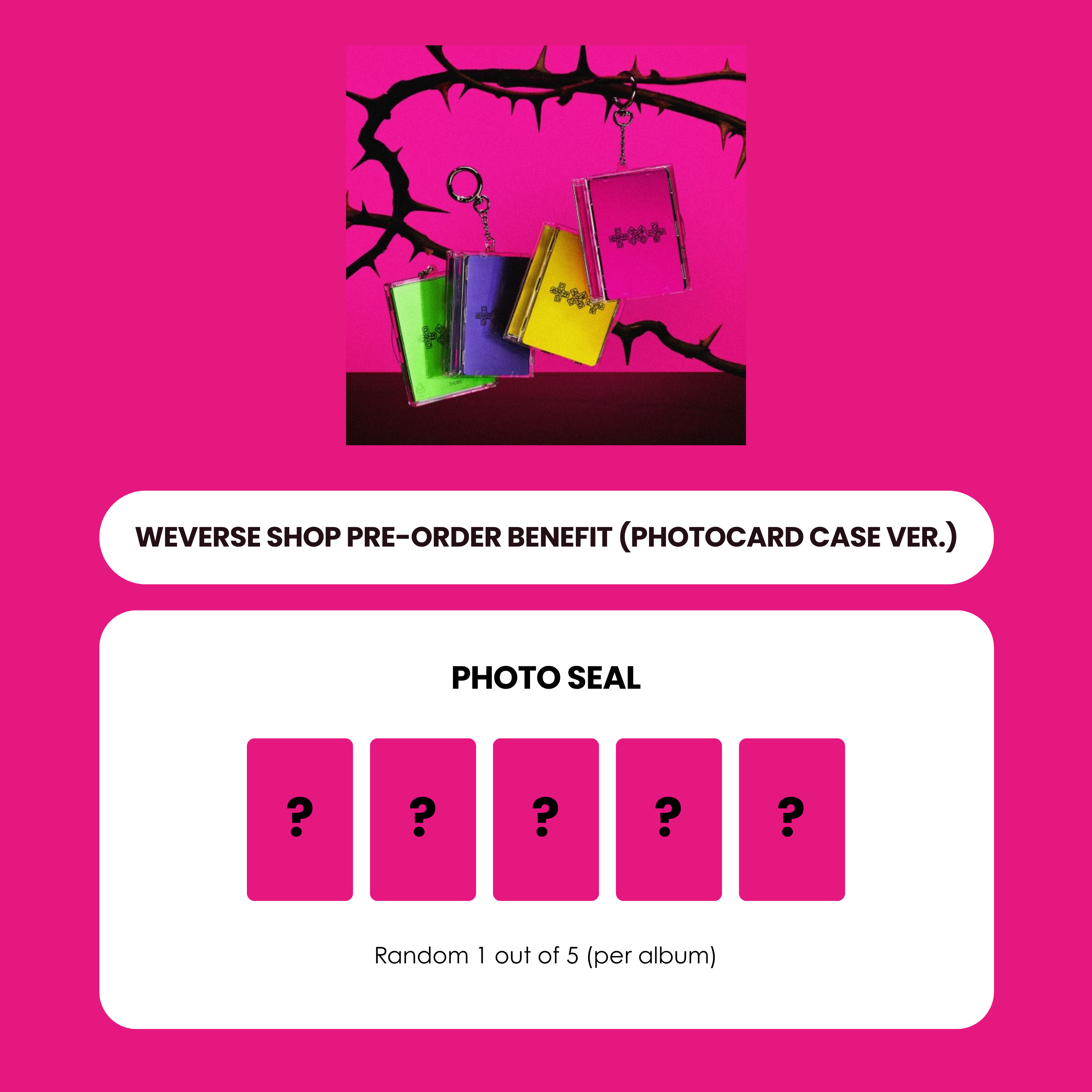 TXT 8TH MINI ALBUM - 7TH YEAR: WHEN THE WIND BRIEFLY STOPPED IN THE THORN BUSH (PHOTOCARD CASE VER.) + WEVERSE SHOP PHOTO SEAL (PRE-ORDER)