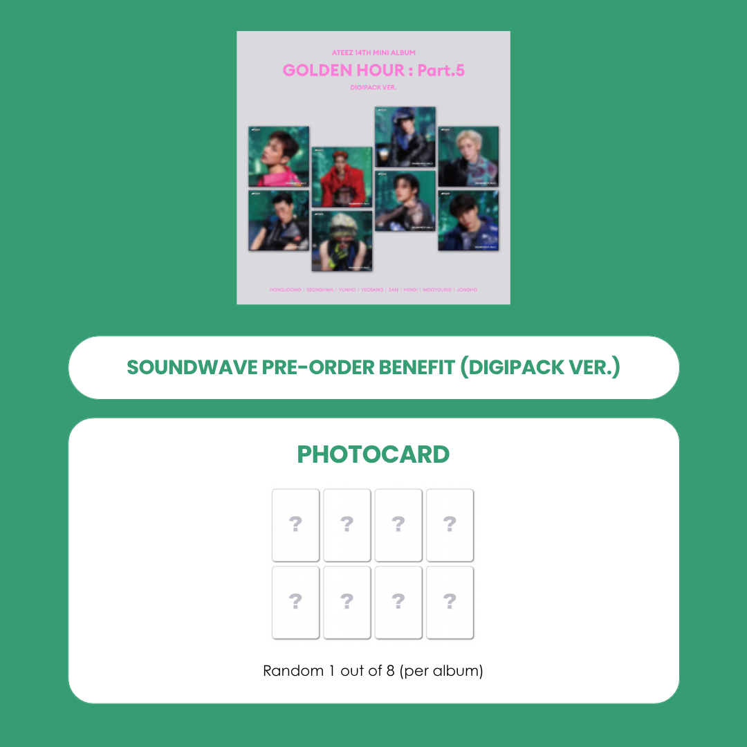 ATEEZ 13TH MINI ALBUM - GOLDEN HOUR : PART.5 (DIGIPACK VER ATEEZ 13TH MINI ALBUM - GOLDEN HOUR : PART.5 (DIGIPACK VER