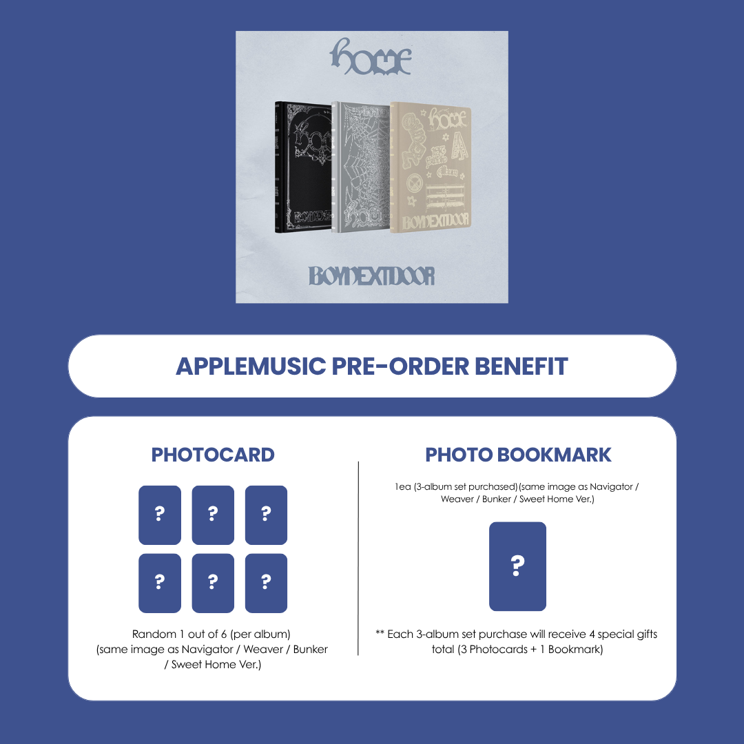 CD新品 One Shot incl. Photocard+Bookmark BOYNEXTDOOR 1ST STUDIO ALBUM - HOME + APPLEMUSIC PHOTOCARD +