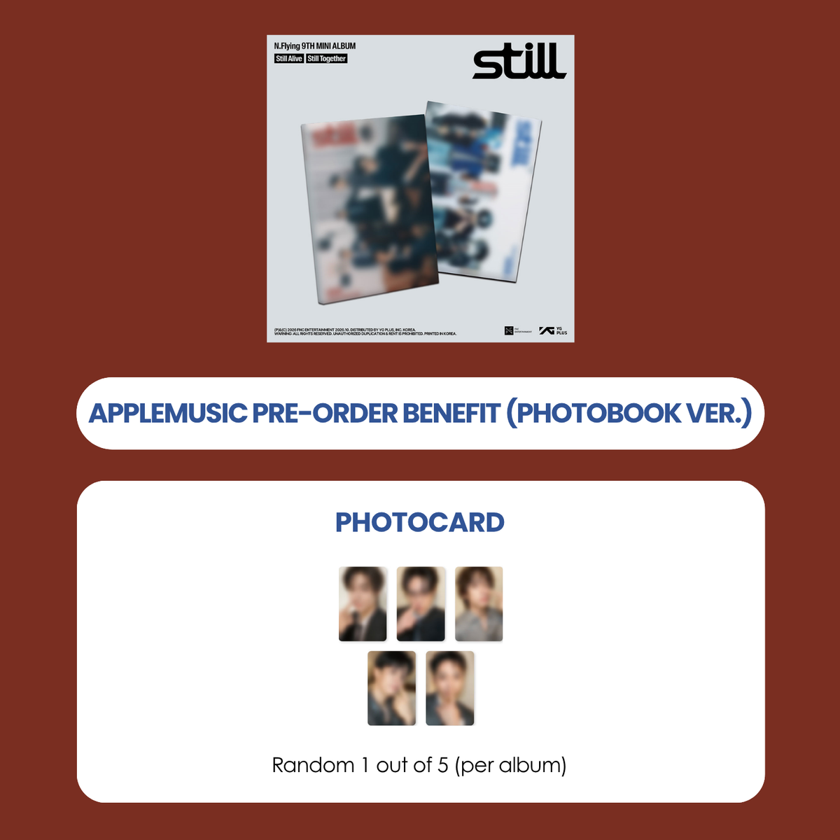 N.FLYING 9TH MINI ALBUM - STILL (PHOTOBOOK VER.) + APPLEMUSIC PHOTOCARD (PRE-ORDER)