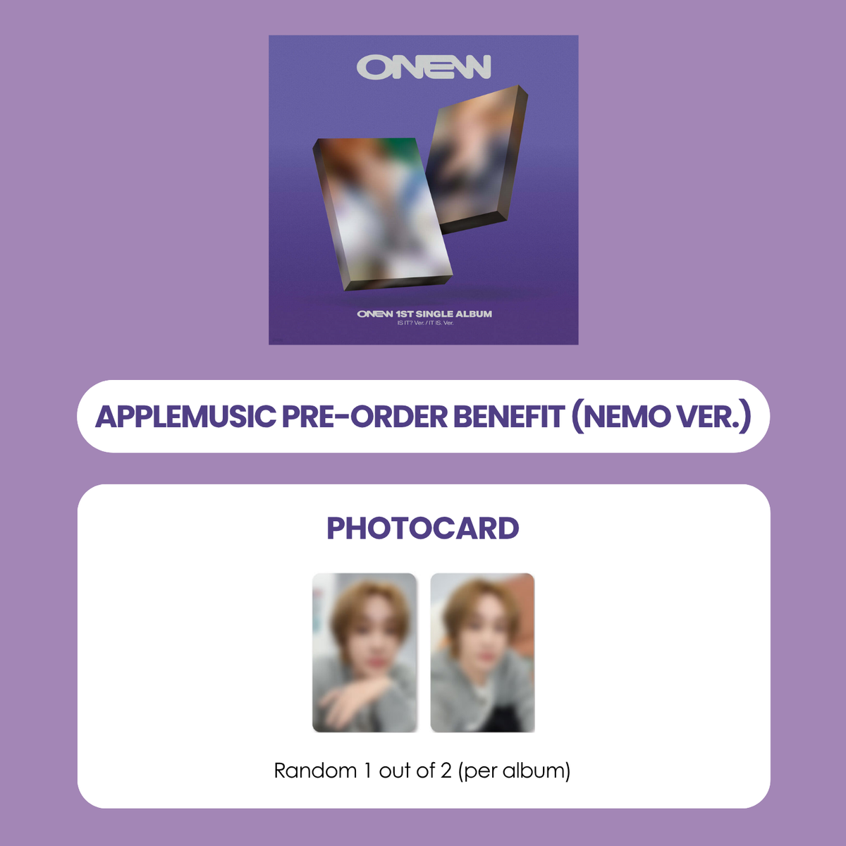 ONEW 1ST SINGLE ALBUM - CHAKGAK (NEMO VER.) + APPLEMUSIC PHOTOCARD (PRE-ORDER)