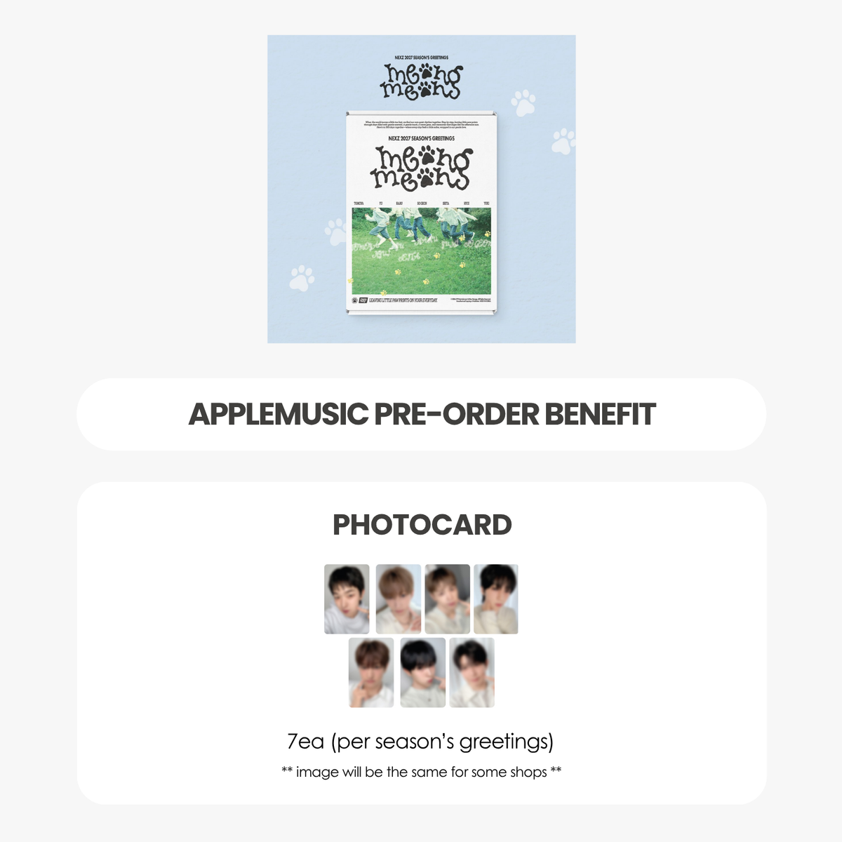 NEXZ 2027 SEASON'S GREETINGS - MEONG MEONG + APPLEMUSIC PHOTOCARD (PRE-ORDER)