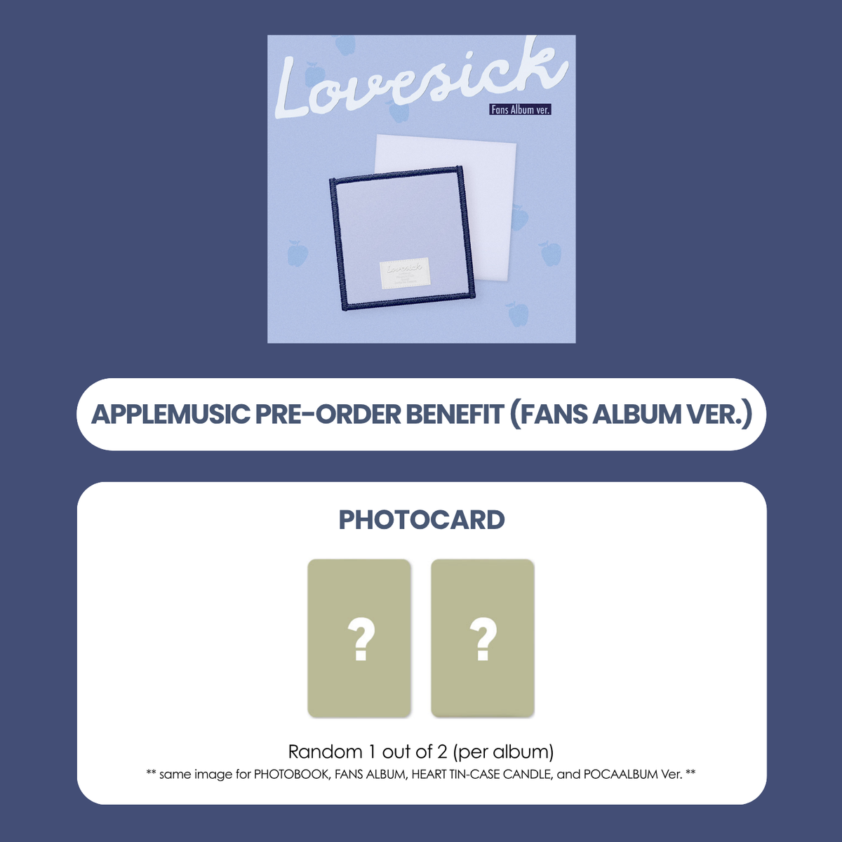 CHAERYEONG 1ST MINI ALBUM - LOVESICK (FANS ALBUM VER.) + APPLEMUSIC PHOTOCARD (PRE-ORDER)