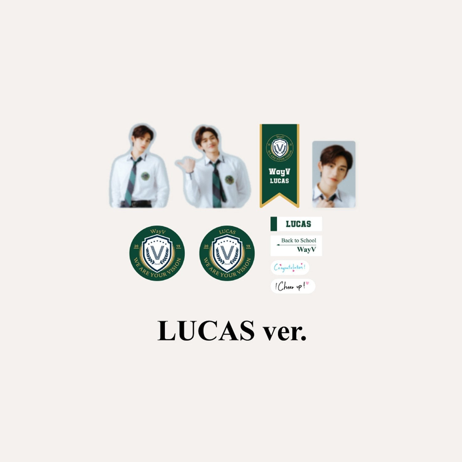 WAYV 2021 BACK TO SCHOOL KIT OFFICIAL MD - LUGGAGE STICKER + PHOTO CARD SET