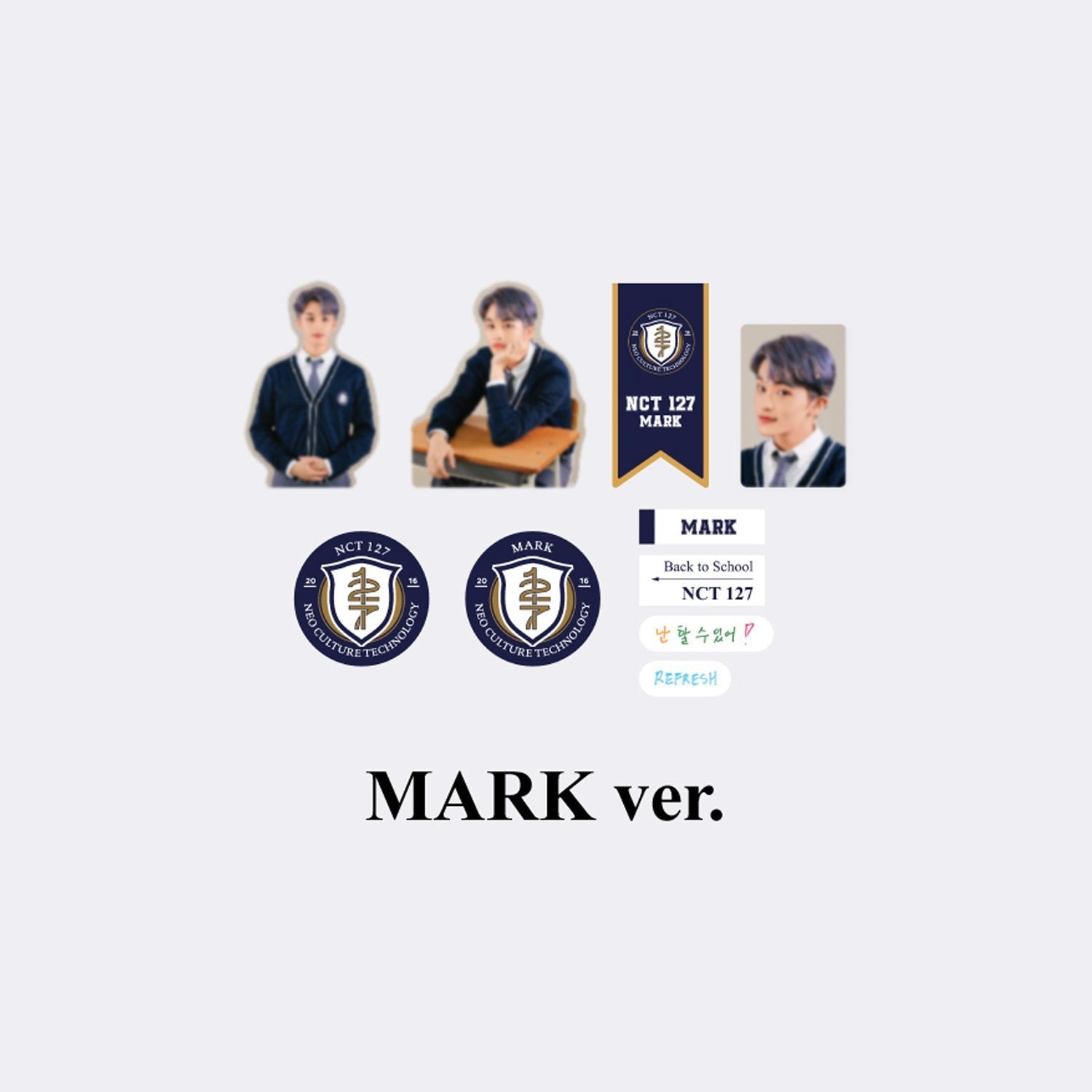 NCT 127 2021 BACK TO SCHOOL KIT OFFICIAL MD - LUGGAGE STICKER + PHOTO CARD SET