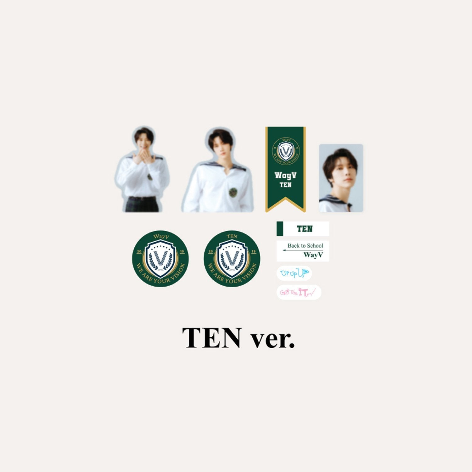 WAYV 2021 BACK TO SCHOOL KIT OFFICIAL MD - LUGGAGE STICKER + PHOTO CARD SET