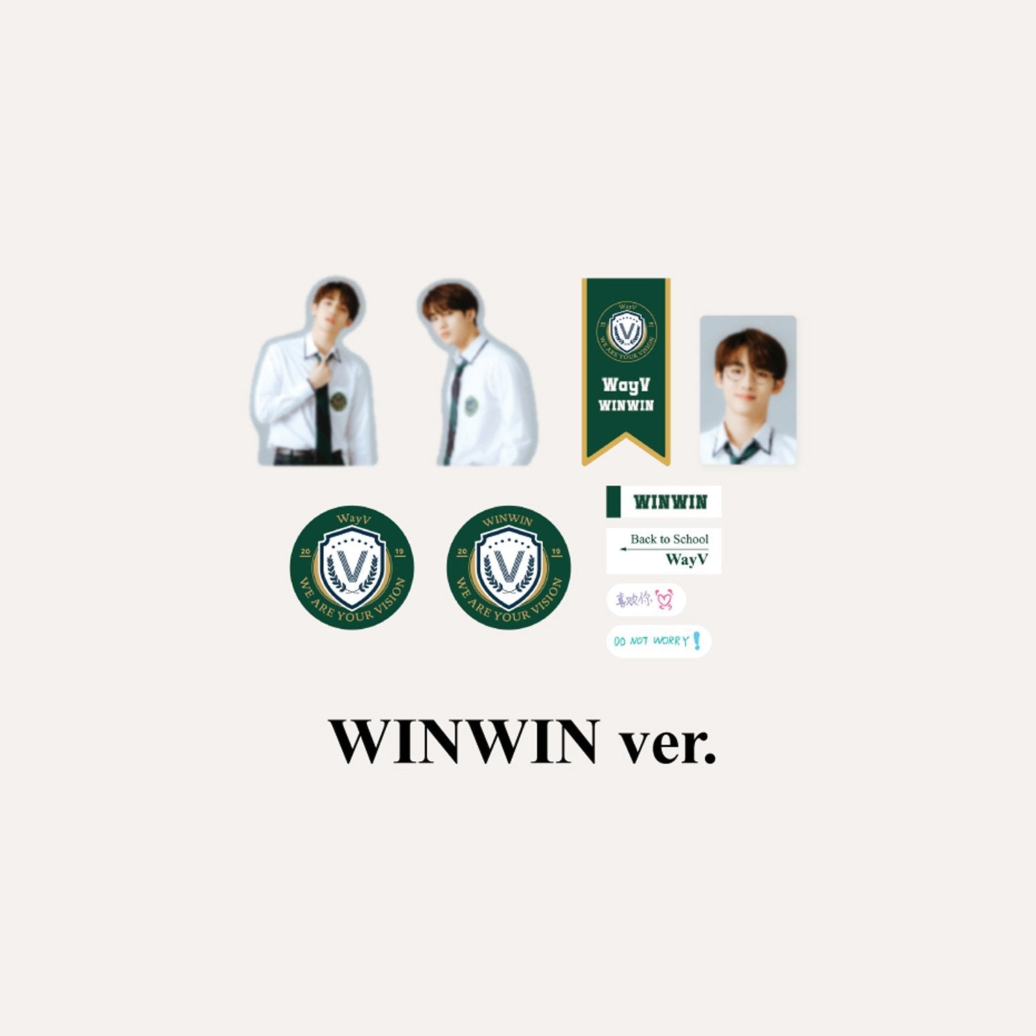 WAYV 2021 BACK TO SCHOOL KIT OFFICIAL MD - LUGGAGE STICKER + PHOTO CARD SET
