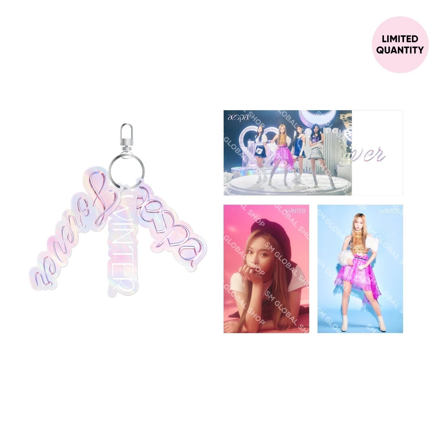 AESPA FOREVER OFFICIAL MD - ACRYLIC KEYRING + POSTCARD SET