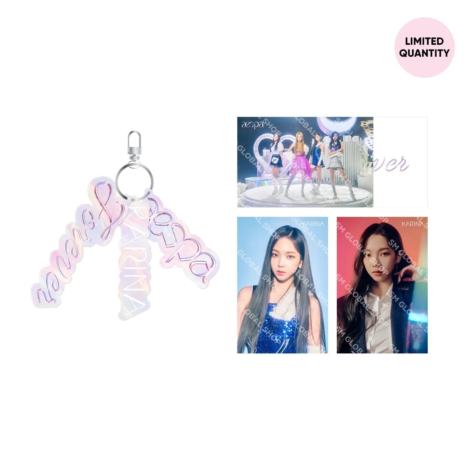 AESPA FOREVER OFFICIAL MD - ACRYLIC KEYRING + POSTCARD SET