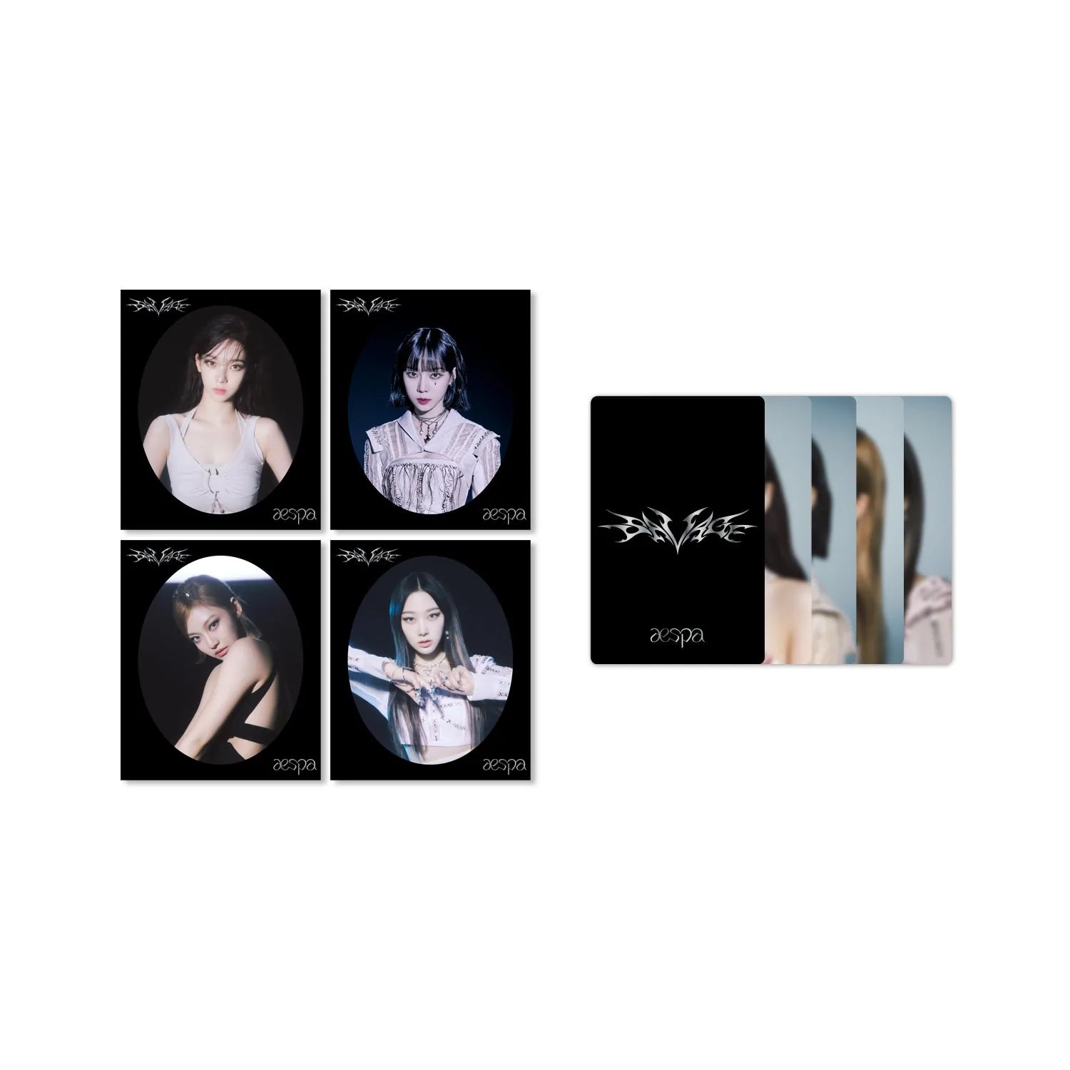 AESPA SAVAGE OFFICIAL MD - PHOTO STICKER SET + PHOTO CARD SET