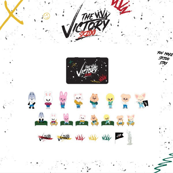 STRAY KIDS X SKZOO 'THE VICTORY' SKZOO MD - 09. TIN CASE & STICKER SET