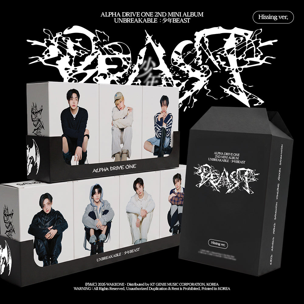 ALPHA DRIVE ONE 2ND MINI ALBUM - UNBREAKABLE : BEAST (HISSING VER.) + APPLEMUSIC PHOTOCARD