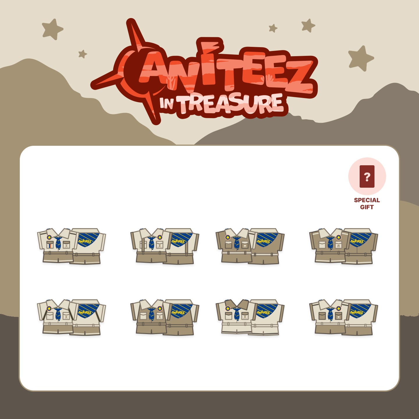ATEEZ X ANITEEZ [ANITEEZ IN TREASURE] OFFICIAL MD - 01. SCOUTING UNIFORM OUTFIT (PRE-ORDER)