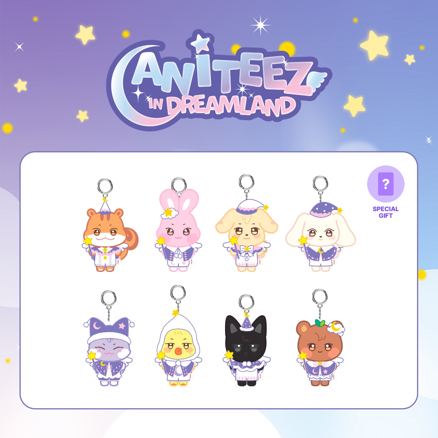 ATEEZ X ANITEEZ [ANITEEZ IN DREAMLAND] OFFICIAL MD - 04. PLUSH KEYRING (GUARDIAN ANGEL)