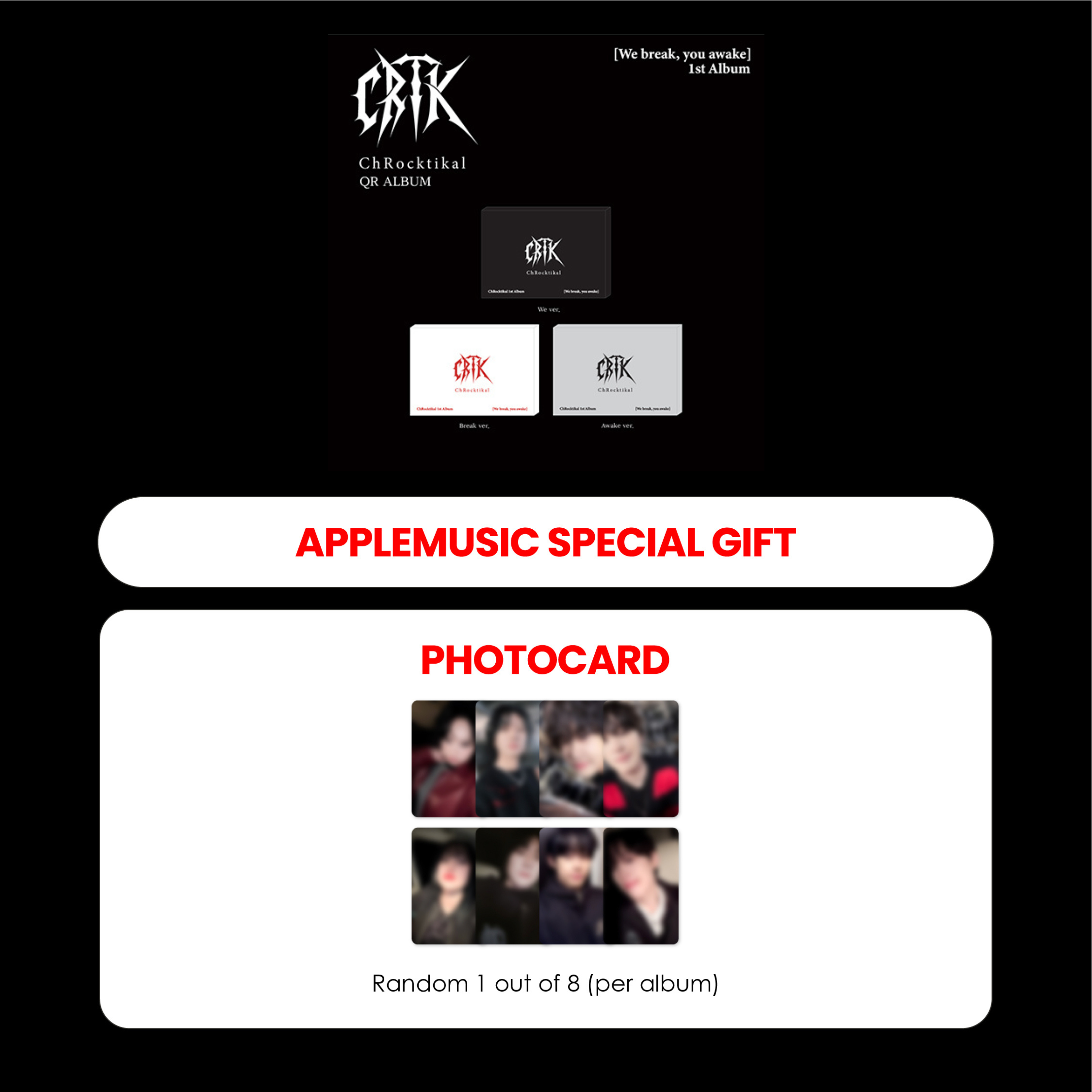 CHROCKTIKAL 1ST ALBUM - WE BREAK, YOU AWAKE (QR ALBUM) + WITHMUU PHOTOCARD (FS & VC VER.)