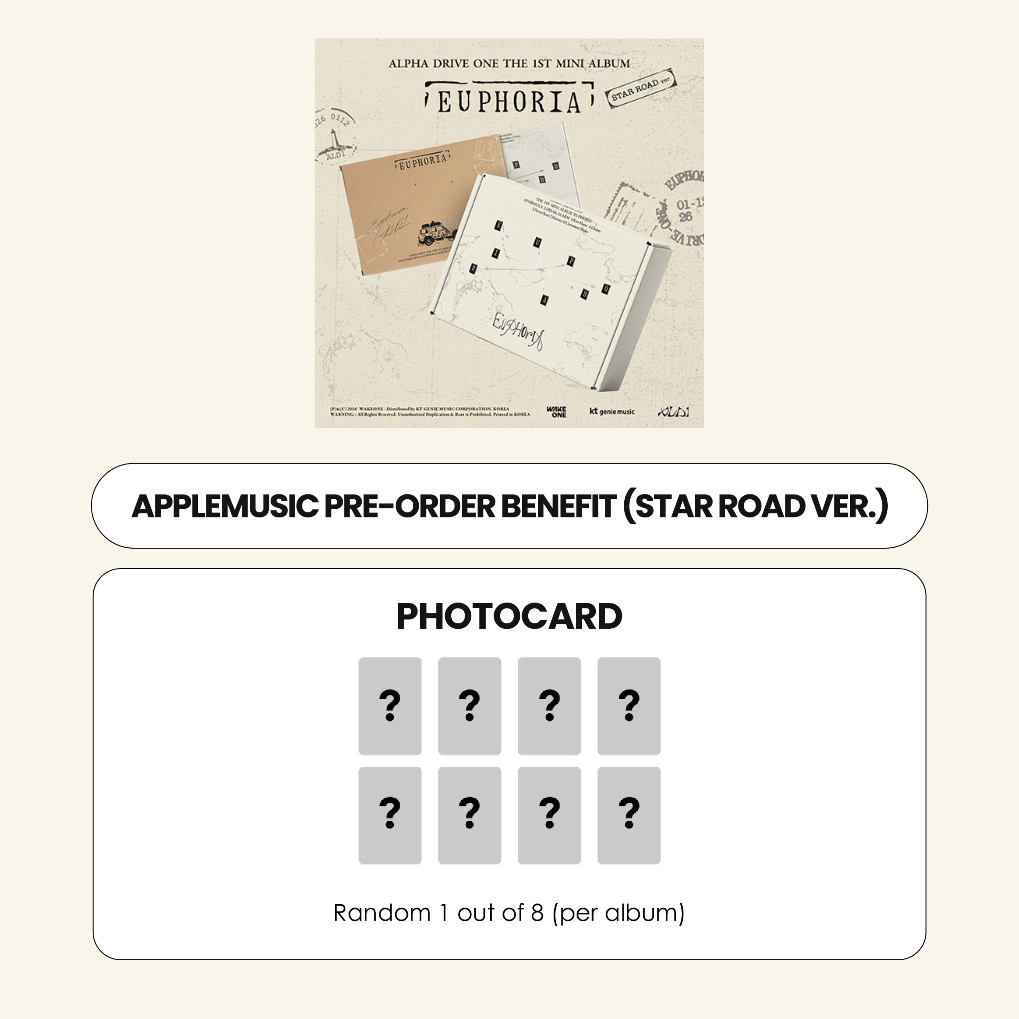 ALPHA DRIVE ONE 1ST MINI ALBUM - EUPHORIA (STAR ROAD VER.) +