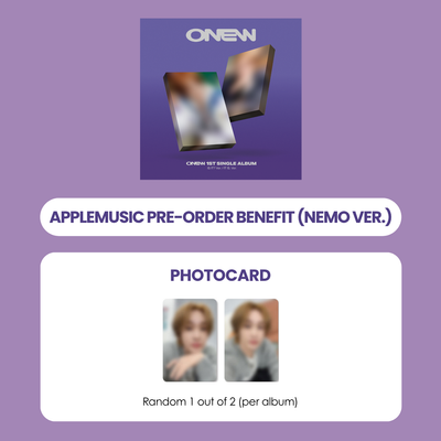ONEW 1ST SINGLE ALBUM - CHAKGAK (NEMO VER.) + APPLEMUSIC PHOTOCARD (PRE-ORDER)