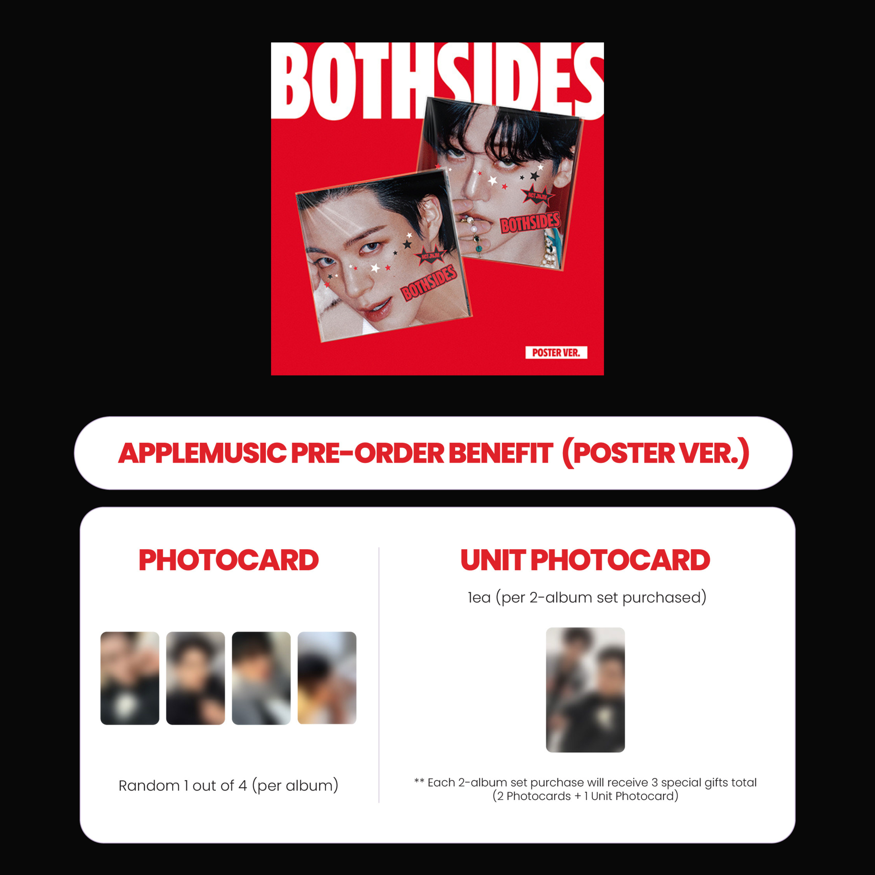 NCT JNJM 1ST MINI ALBUM - BOTH SIDES (POSTER VER.) + APPLEMUSIC PHOTOCARD (PRE-ORDER)