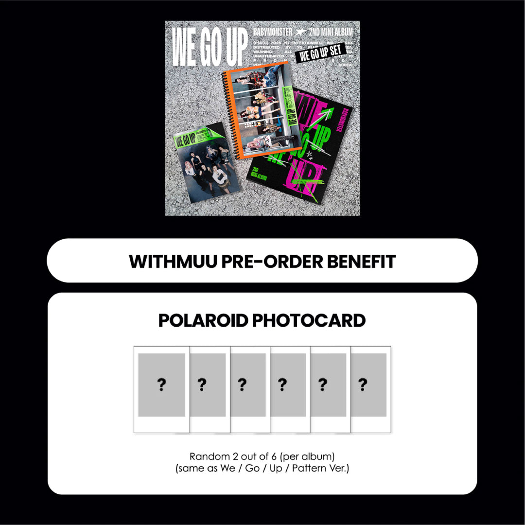 BABYMONSTER 2ND MINI ALBUM - WE GO UP + WITHMUU PHOTOCARD (PRE-ORDER)