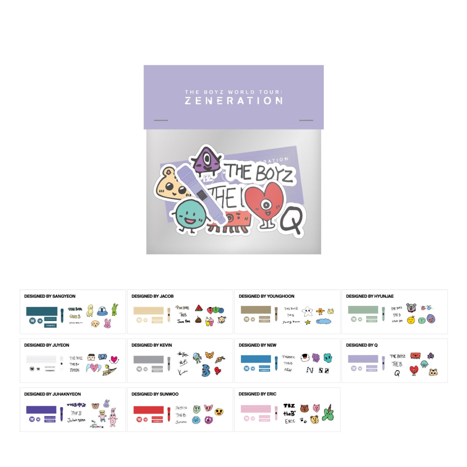 THE BOYZ WORLD TOUR : ZENERATION OFFICIAL MD - 01. LIGHT STICK DECO STICKER PACK