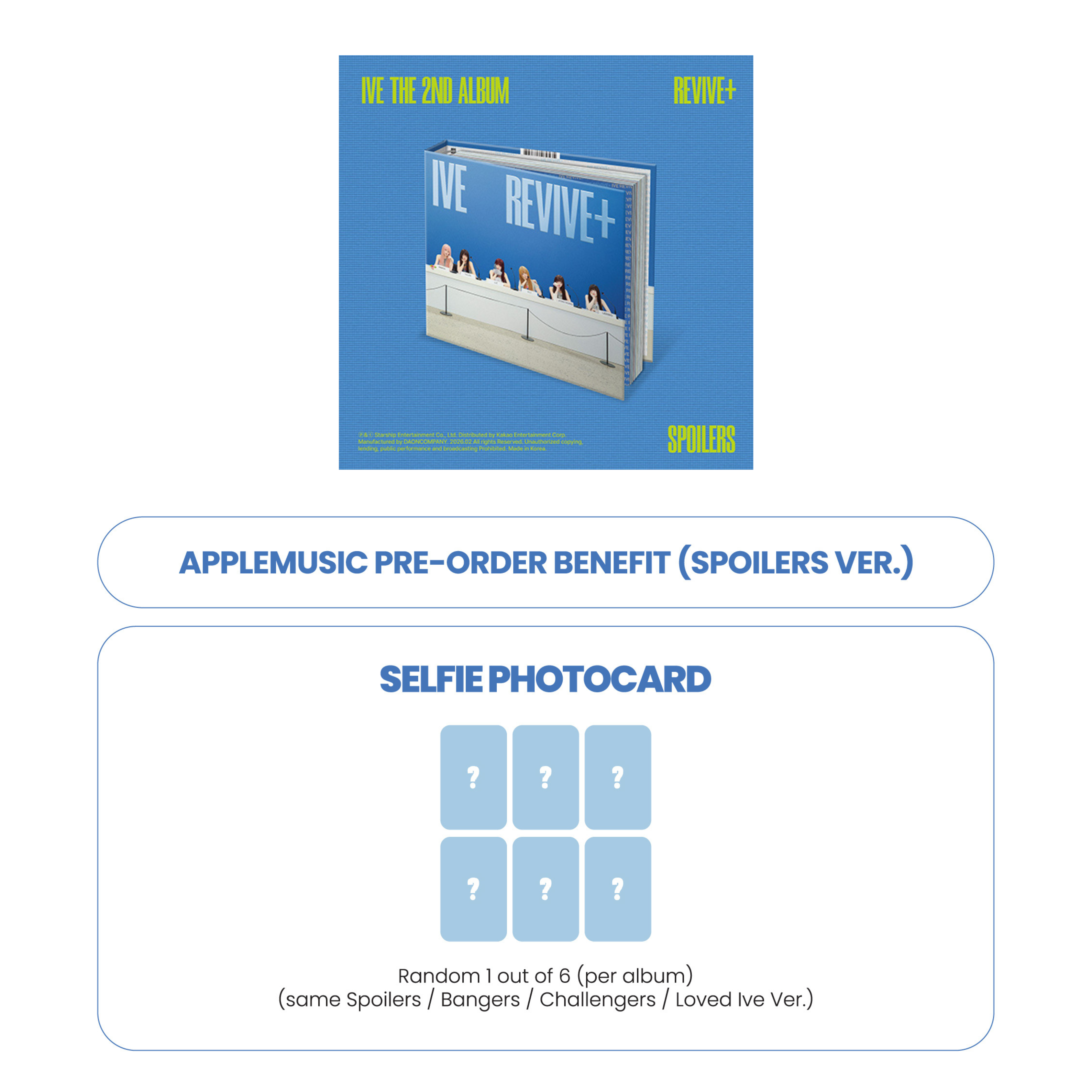 IVE 2ND ALBUM - REVIVI+ (SPOILERS VER.) + APPLEMUSIC PHOTOCARD
