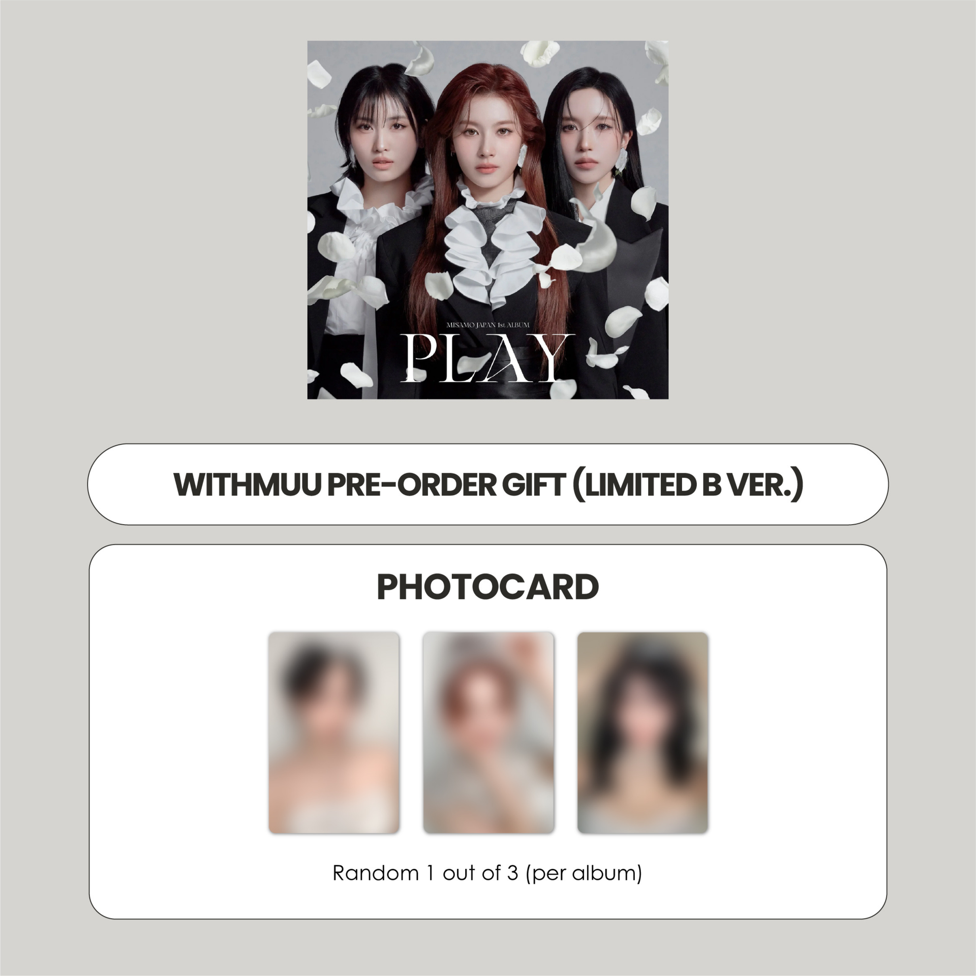 MISAMO JAPAN 1ST ALBUM - PLAY (LIMITED B VER.) + WITHMUU PHOTOCARD