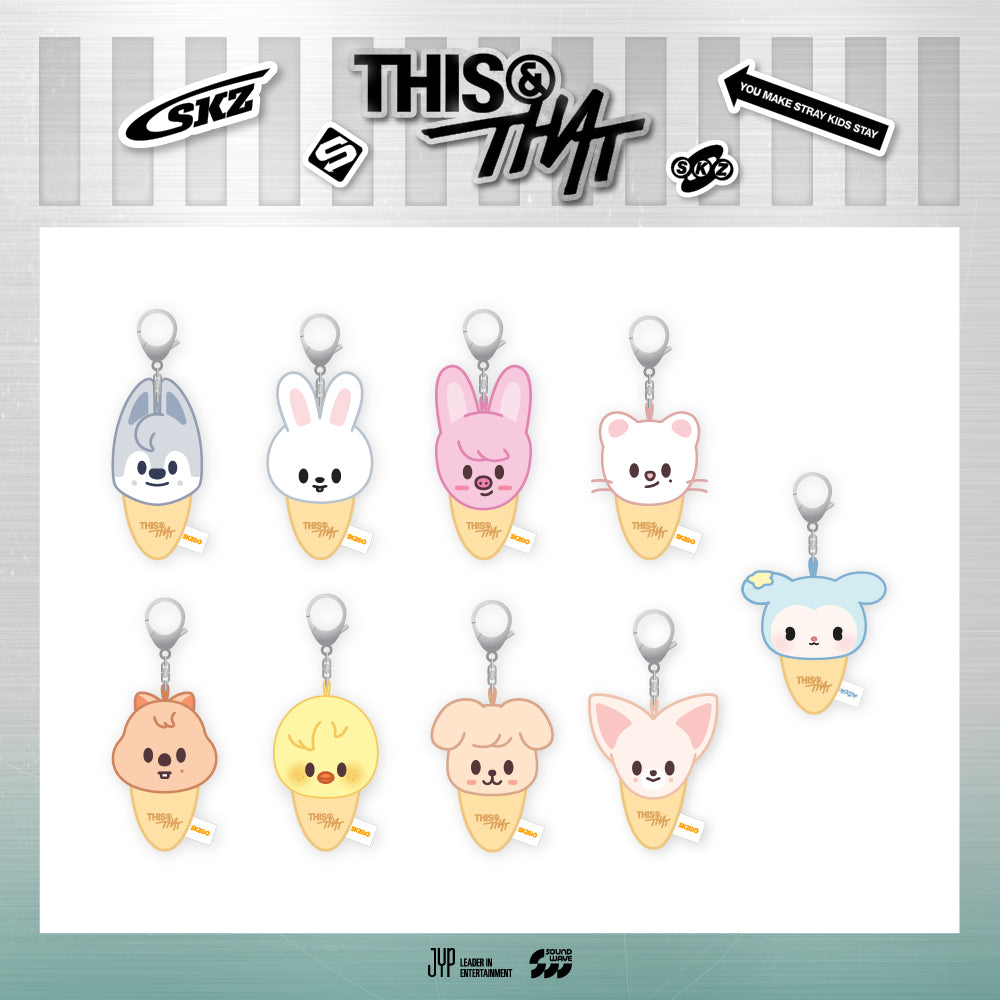 STRAY KIDS [THIS & THAT] POP-UP STORE OFFICIAL MD - 13. PLUSH KEYRING (ICECREAM VER.) (WEEK 1) (PRE-ORDER)