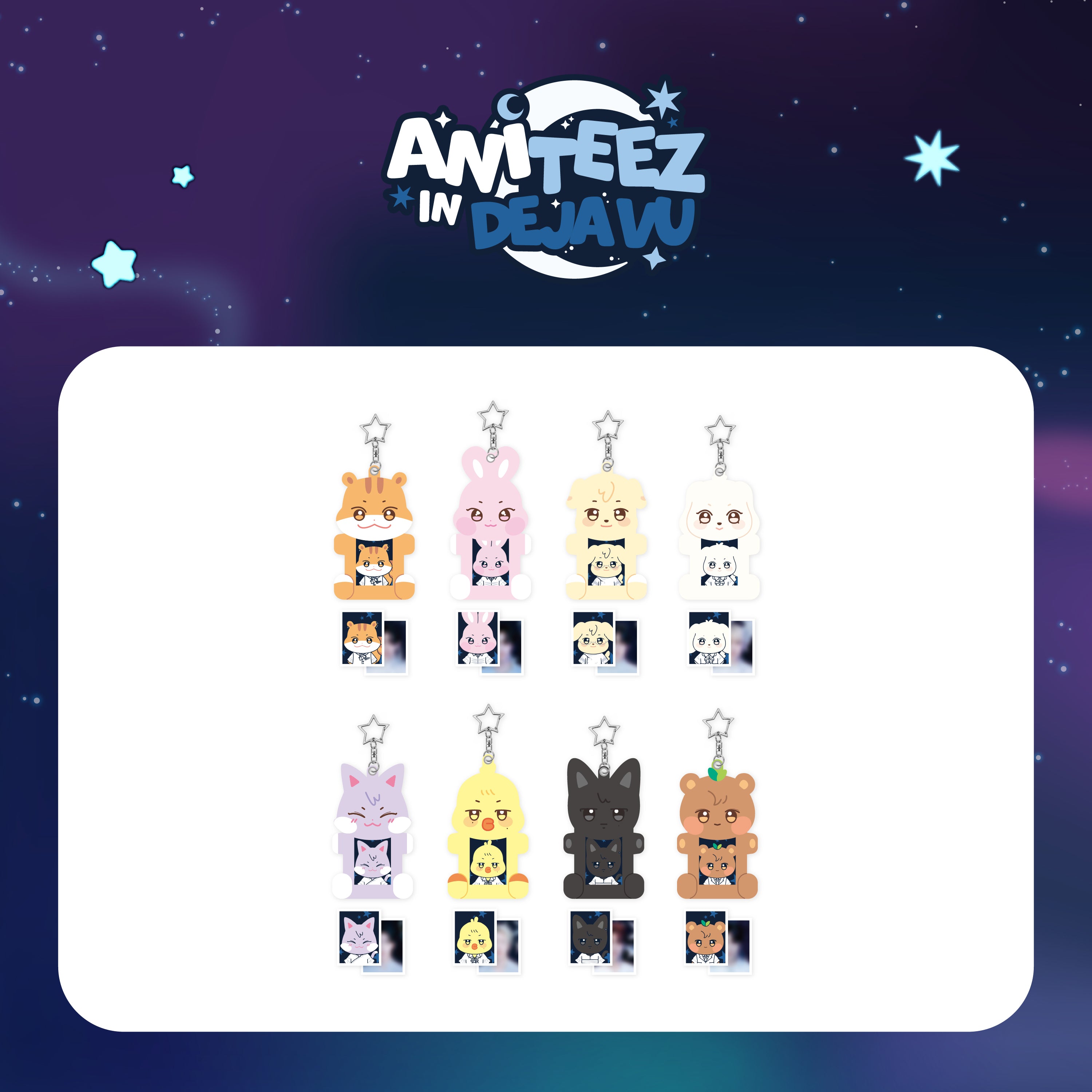 ATEEZ X ANITEEZ POP-UP [ANITEEZ IN DEJA VU] OFFICIAL MD - 16. ACRYLIC MAGNETIC ID PHOTO HOLDER (PRE-ORDER)