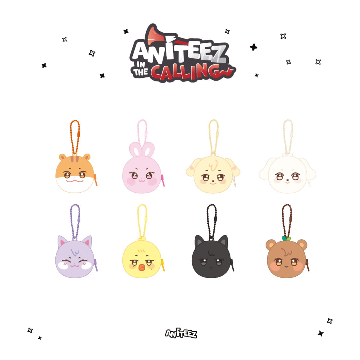 ATEEZ X ANITEEZ [ANITEEZ IN THE CALLING] OFFICIAL MD - 21. BACKPACK POUCH KEYRING (PRE-ORDER)