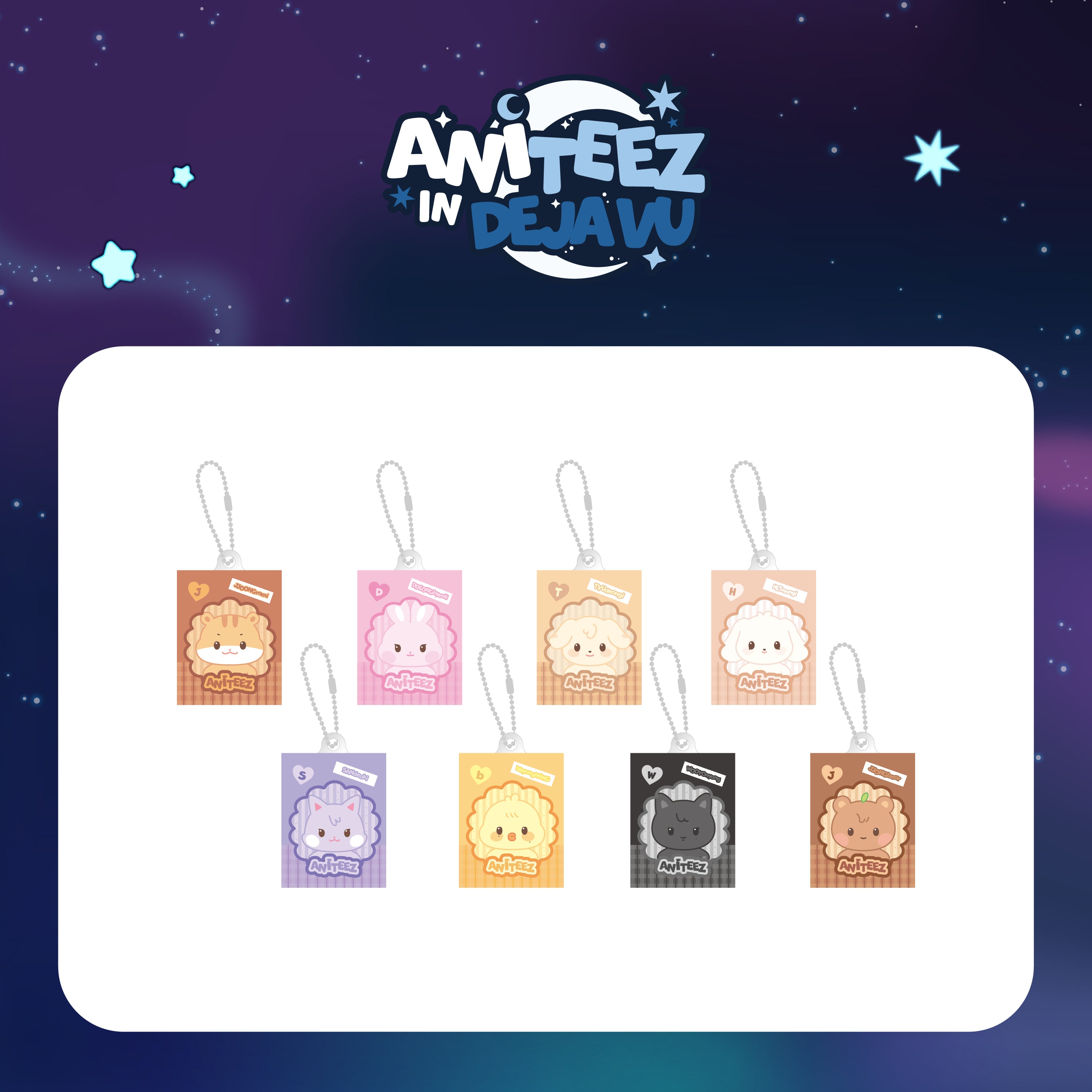 ATEEZ X ANITEEZ POP-UP [ANITEEZ IN DEJA VU] OFFICIAL MD - 18. RANDOM MINIATURE KEYRING (PRE-ORDER)