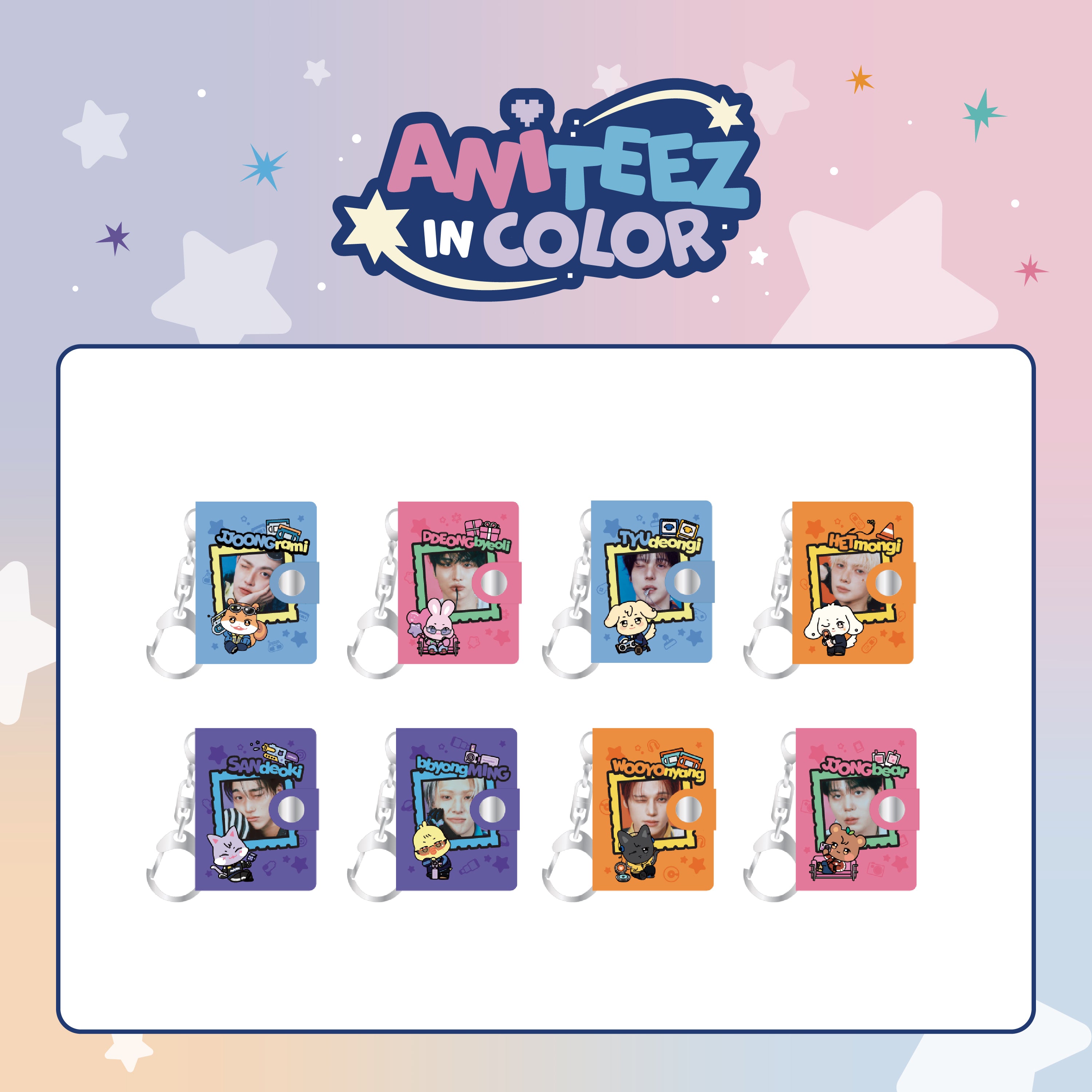 ATEEZ X ANITEEZ POP-UP STORE [ANITEEZ IN COLOR] OFFICIAL MD - 19. MINI ALBUM KEYRING (PRE-ORDER)
