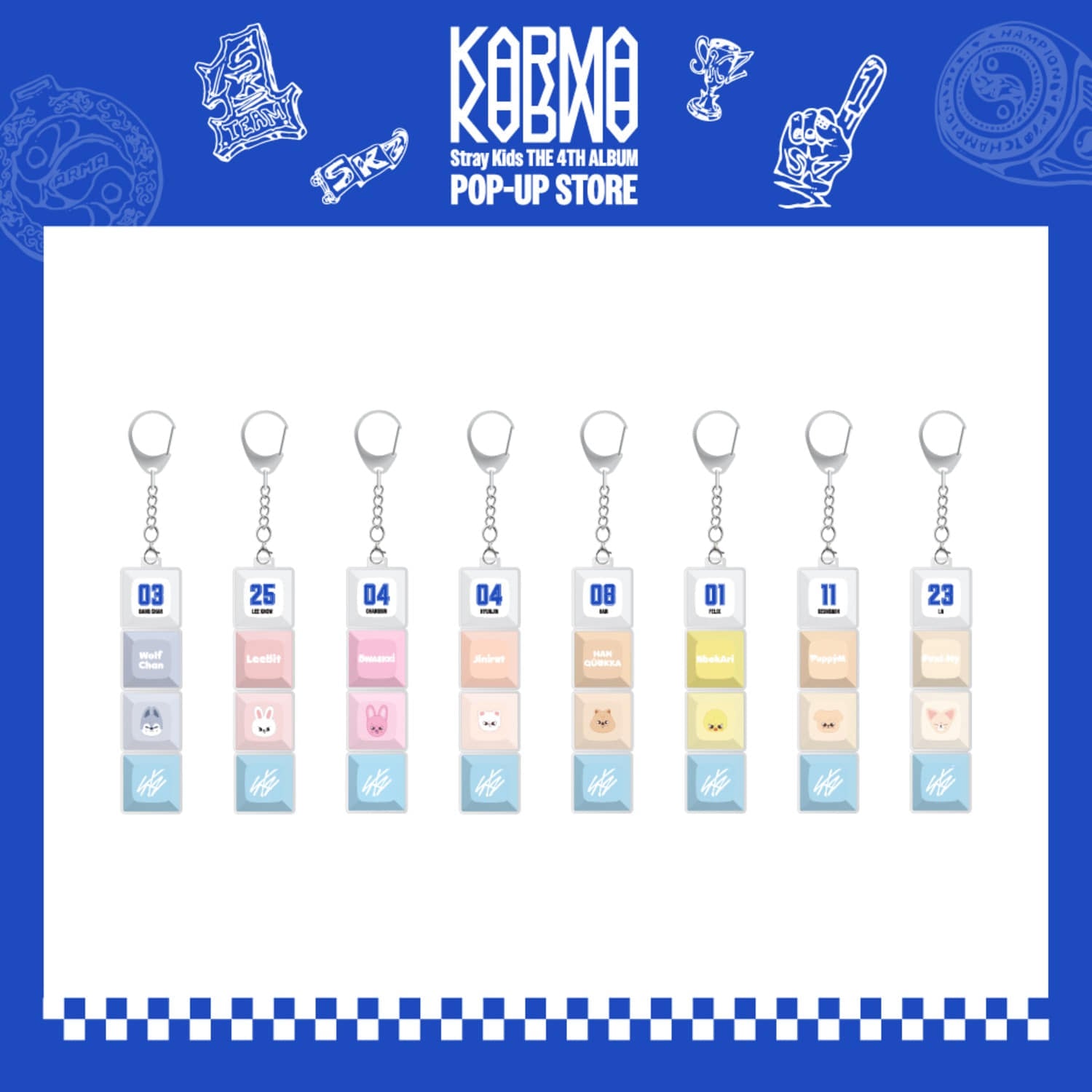 STRAY KIDS POP-UP STORE [KARMA] OFFICIAL MD - 11. SKZOO KEYCAP KEYRING (PRE-ORDER)