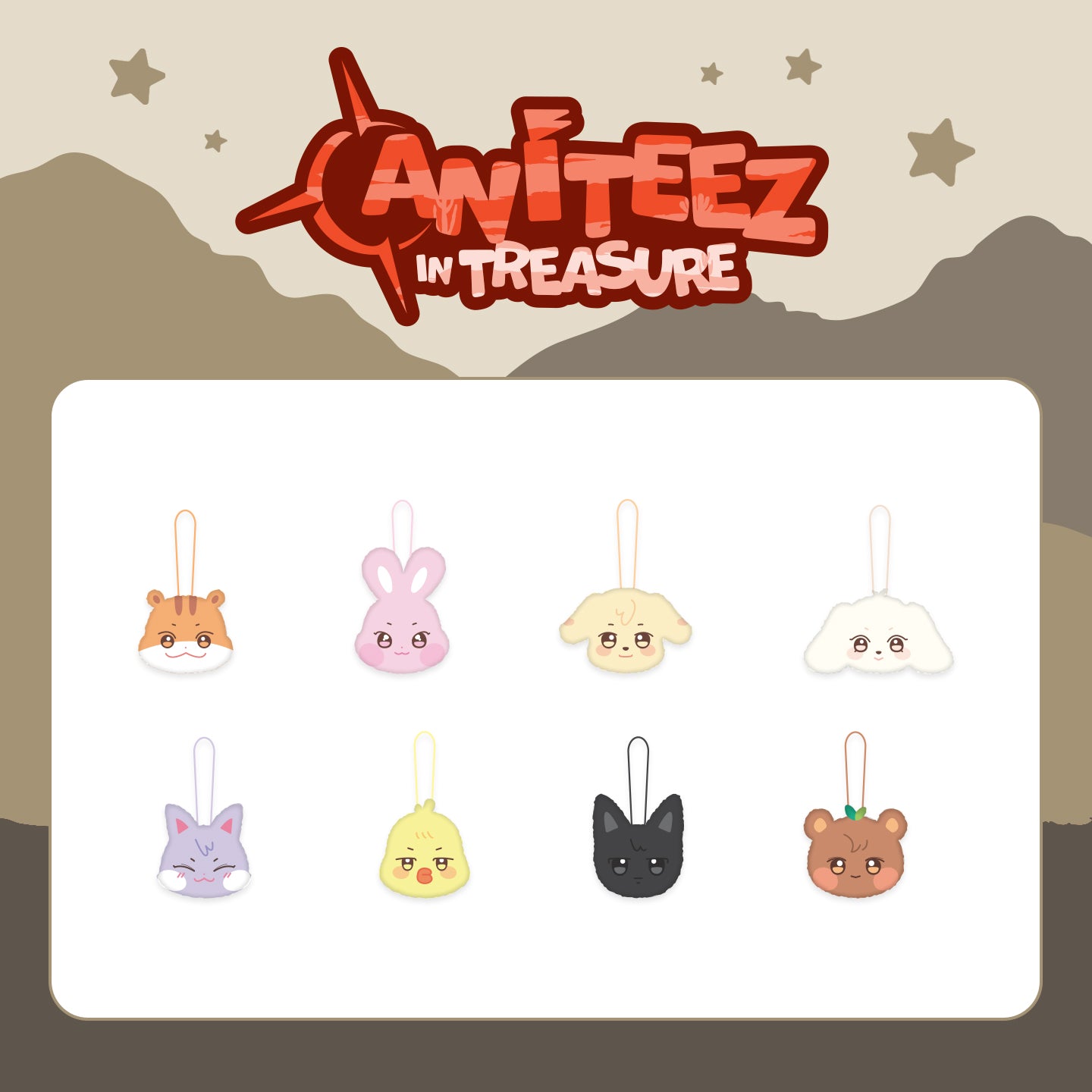 ATEEZ X ANITEEZ [ANITEEZ IN TREASURE] OFFICIAL MD - 20. PLUSH NAME TAG (PRE-ORDER)