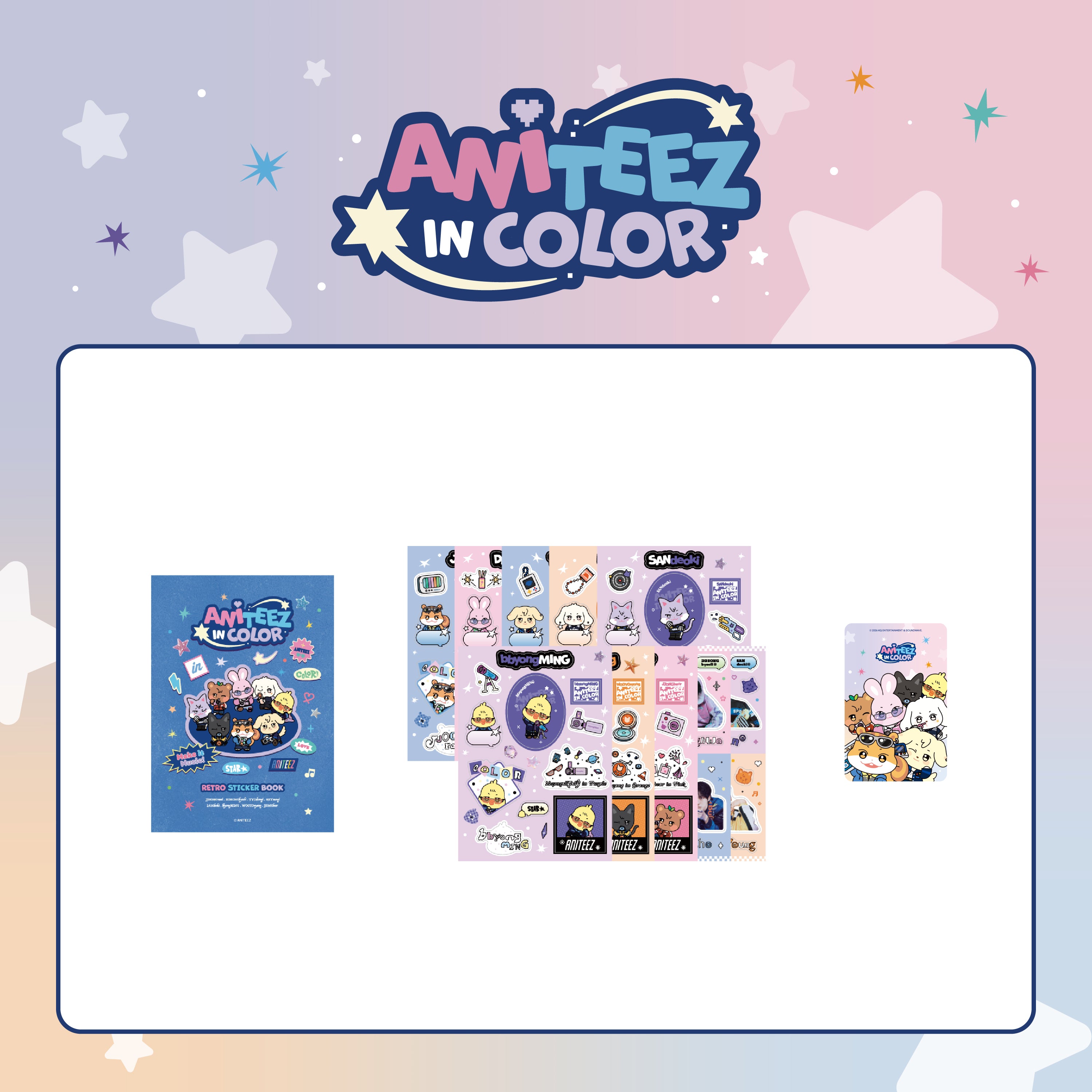 ATEEZ X ANITEEZ POP-UP STORE [ANITEEZ IN COLOR] OFFICIAL MD - 21. RETRO STICKER BOOK (PRE-ORDER)