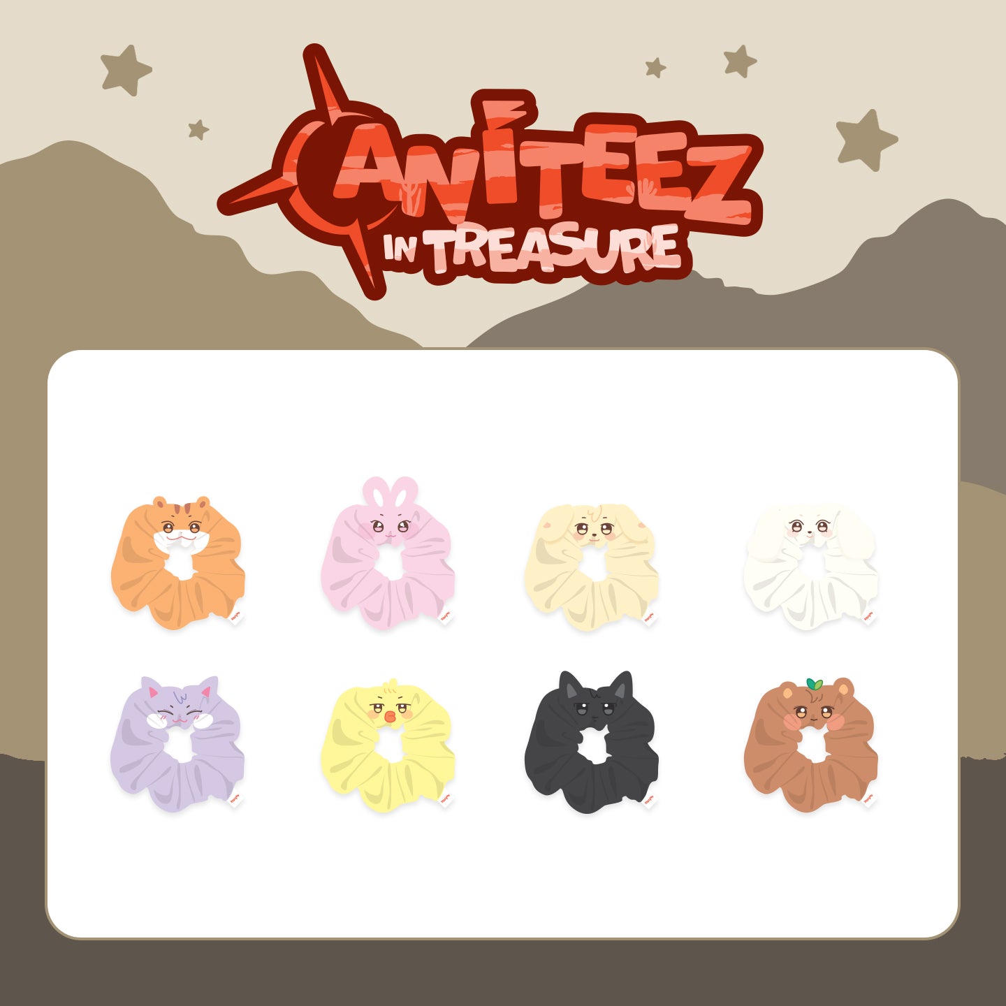 ATEEZ X ANITEEZ [ANITEEZ IN TREASURE] OFFICIAL MD - 22. PLUSH SCRUNCHIE (PRE-ORDER)