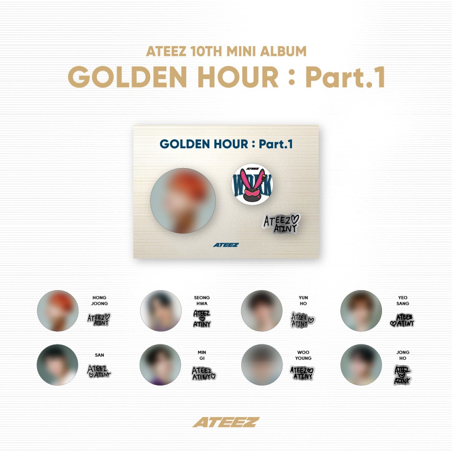 ATEEZ [GOLDEN HOUR : PART.1] OFFICIAL MD - 04. BADGE SET