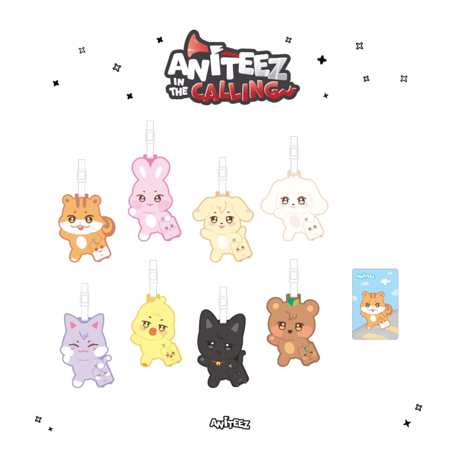 ATEEZ X ANITEEZ [ANITEEZ IN THE CALLING] OFFICIAL MD - 31. PVC LUGGAGE TAG (PRE-ORDER)