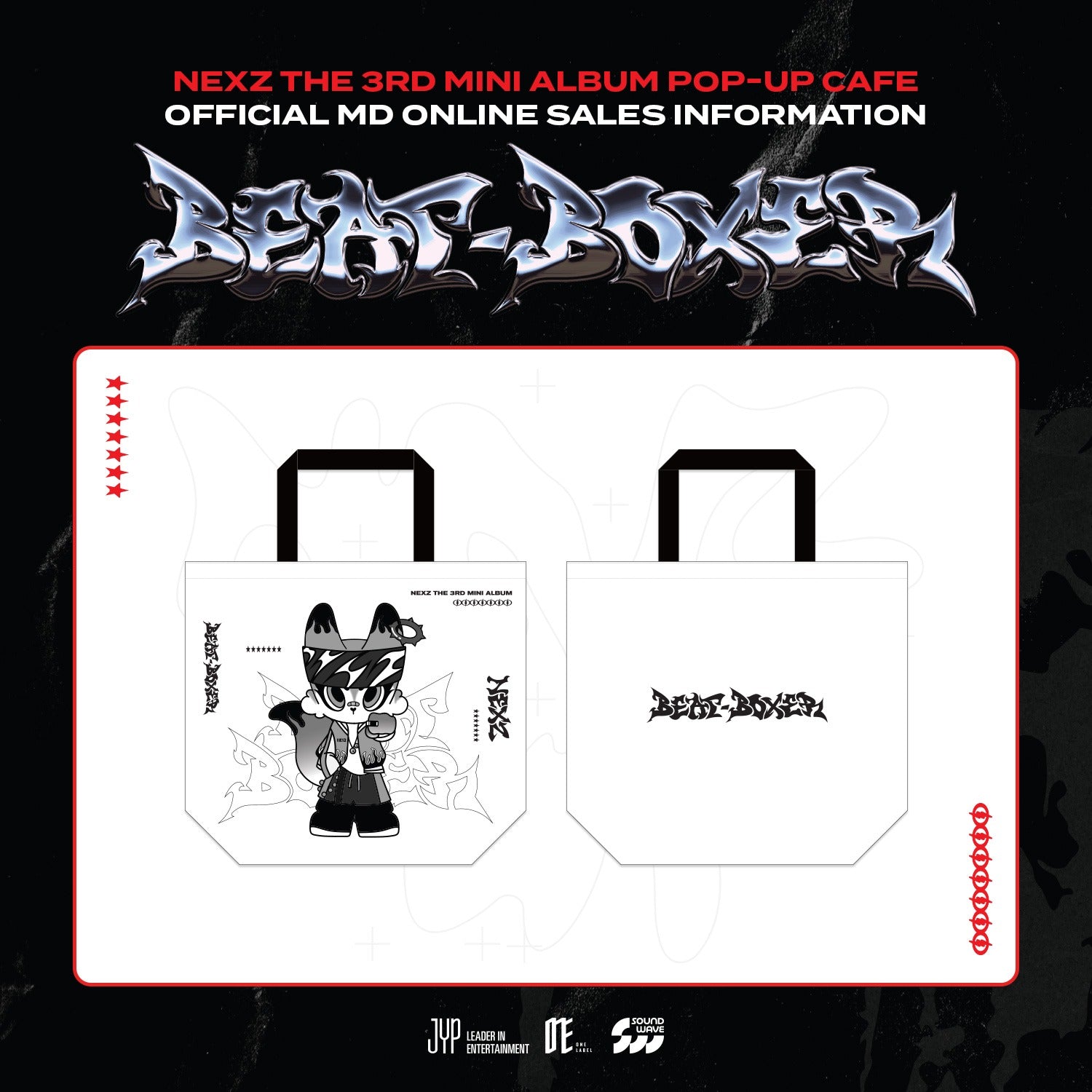 NEXZ 3RD MINI ALBUM [BEAT BOXER] POP-UP CAFE OFFICIAL MD - 12. FOX2Y REUSABLE BAG (PRE-ORDER)