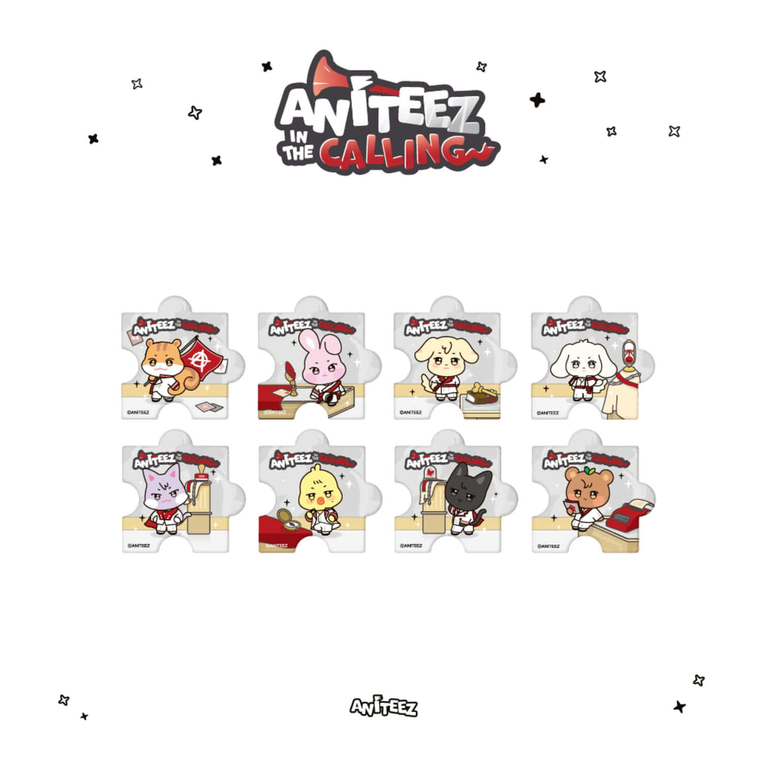 ATEEZ X ANITEEZ [ANITEEZ IN THE CALLING] OFFICIAL MD - 35. RANDOM ACRYLIC MAGNET (PRE-ORDER)