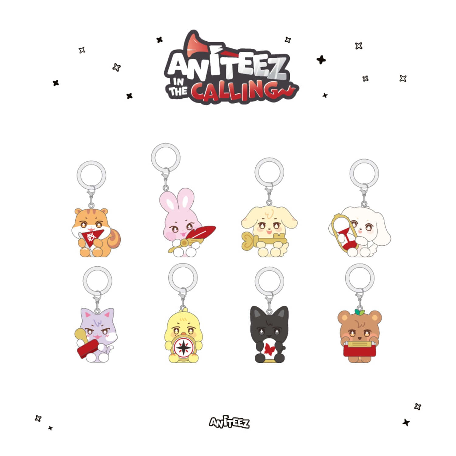 ATEEZ X ANITEEZ [ANITEEZ IN THE CALLING] OFFICIAL MD - 34. RANDOM MARKING MASCOT CHARM (PRE-ORDER)