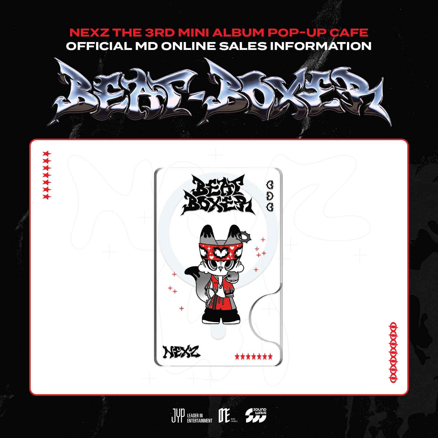 NEXZ 3RD MINI ALBUM [BEAT BOXER] POP-UP CAFE OFFICIAL MD - 04. FOX2Y MAGNETIC CARD HOLDER (PRE-ORDER)