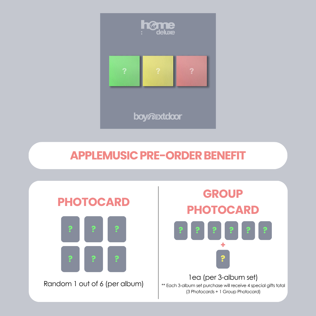 BOYNEXTDOOR 1ST STUDIO ALBUM REPACKAGE - HOME: DELUXE + APPLEMUSIC PHOTOCARD (PRE-ORDER)