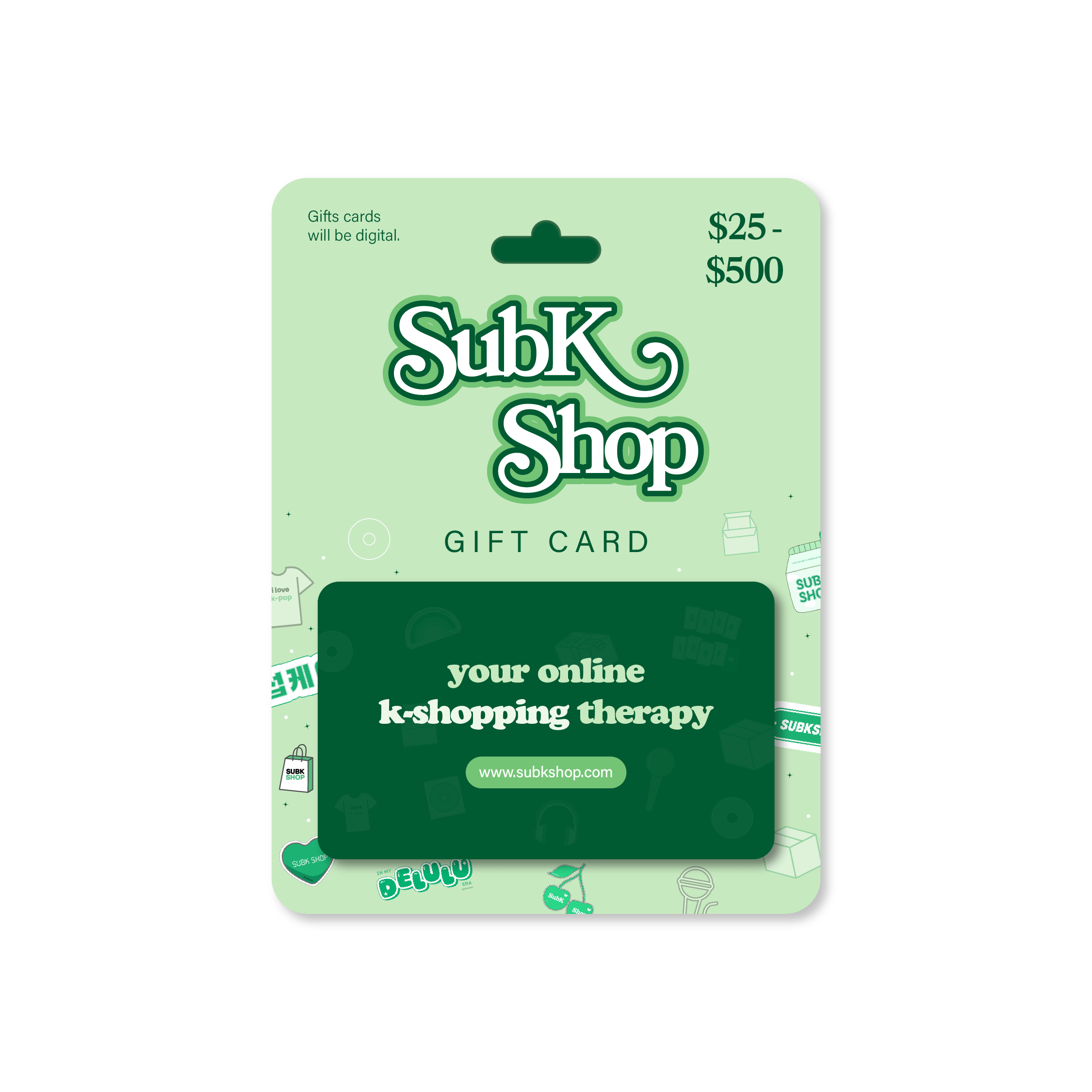 SUBK SHOP STANDARD GIFT CARD