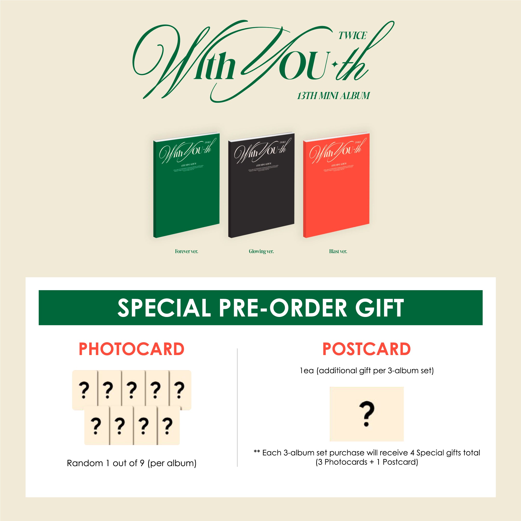 TWICE 13TH MINI ALBUM - WITH YOU-TH + SOUNDWAVE SPECIAL GIFT