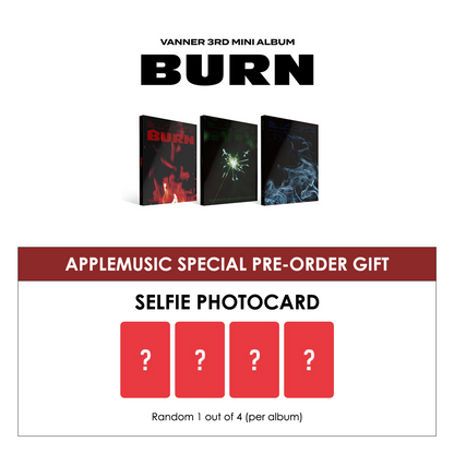 VANNER 3RD MINI ALBUM - BURN + APPLEMUSIC PHOTOCARD