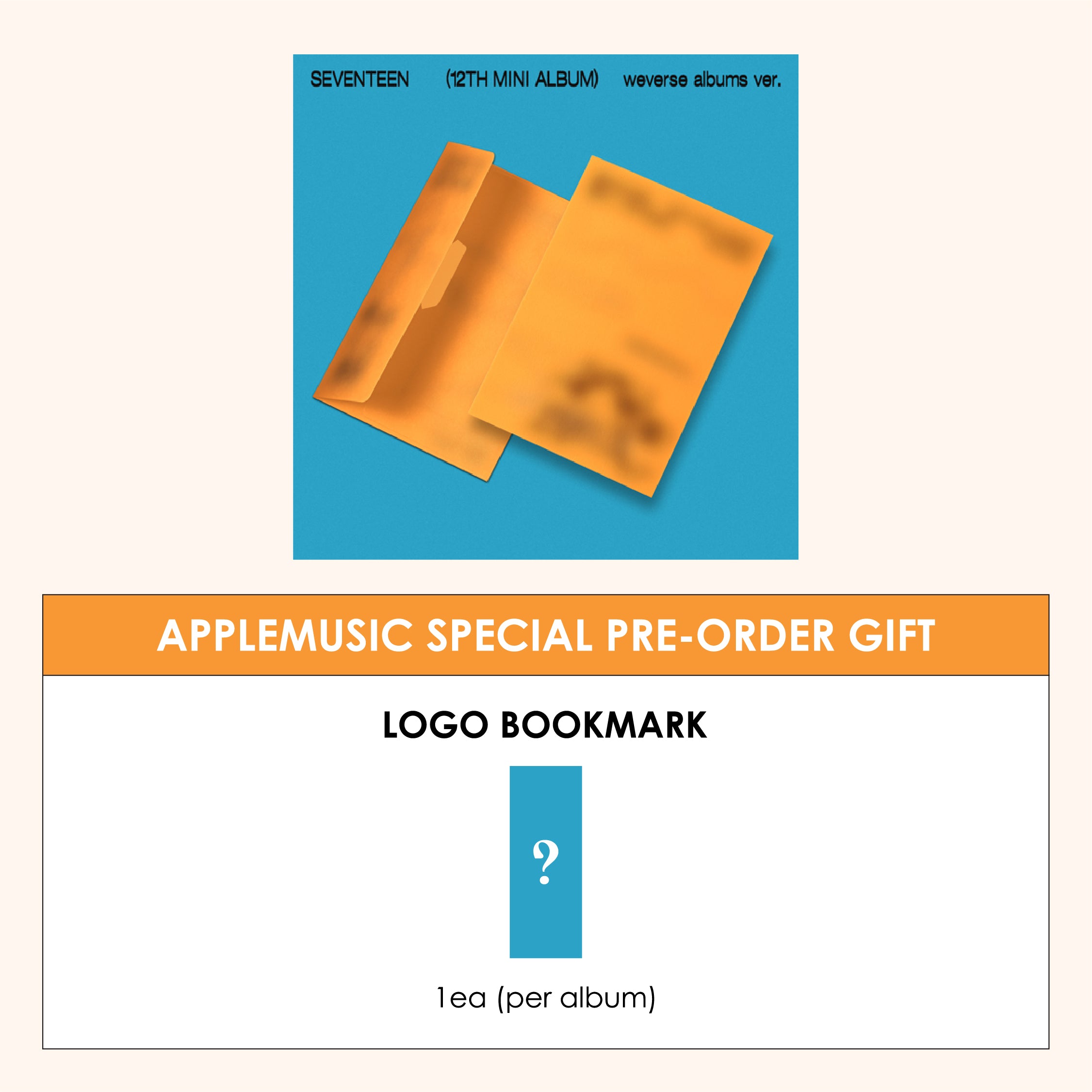 SEVENTEEN 12TH MINI ALBUM - SPILL THE FEELS (WEVERSE ALBUMS VER.) + APPLEMUSIC BOOKMARK