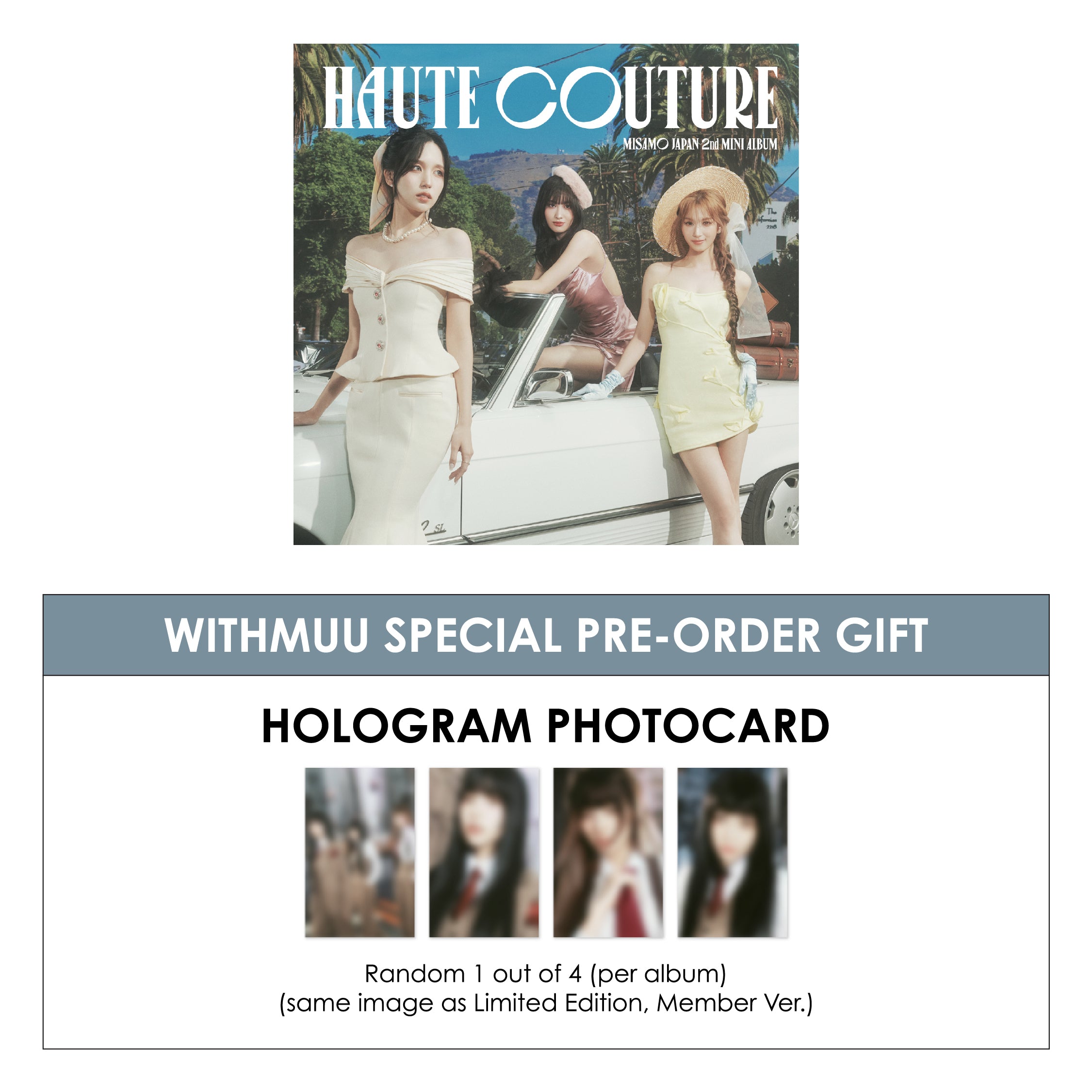 MISAMO JAPAN 2ND MINI ALBUM - HAUTE COUTURE (STANDARD) + WITHMUU PHOTOCARD